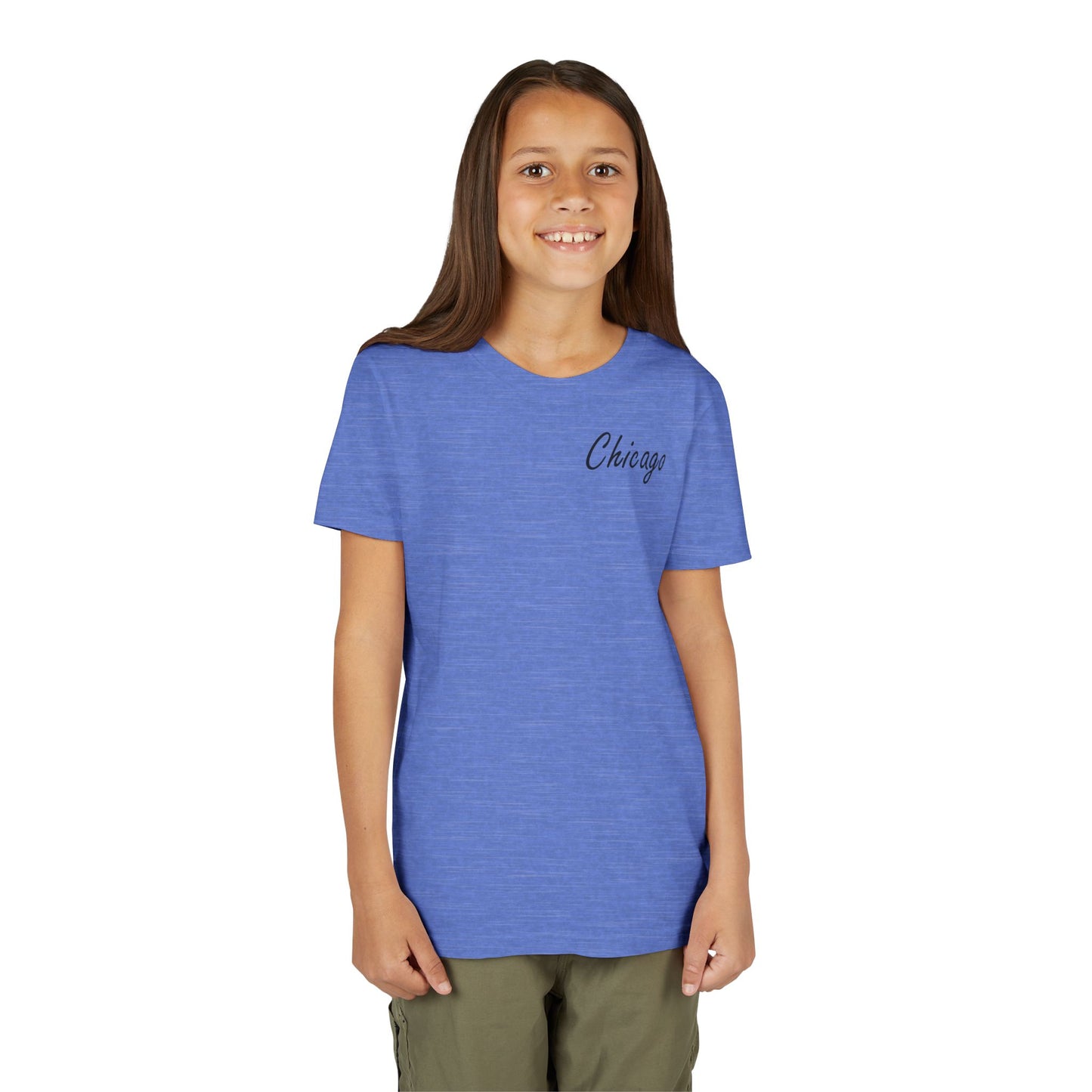 Elegant Chicago Skyline Unisex Youth Short Sleeve Tee