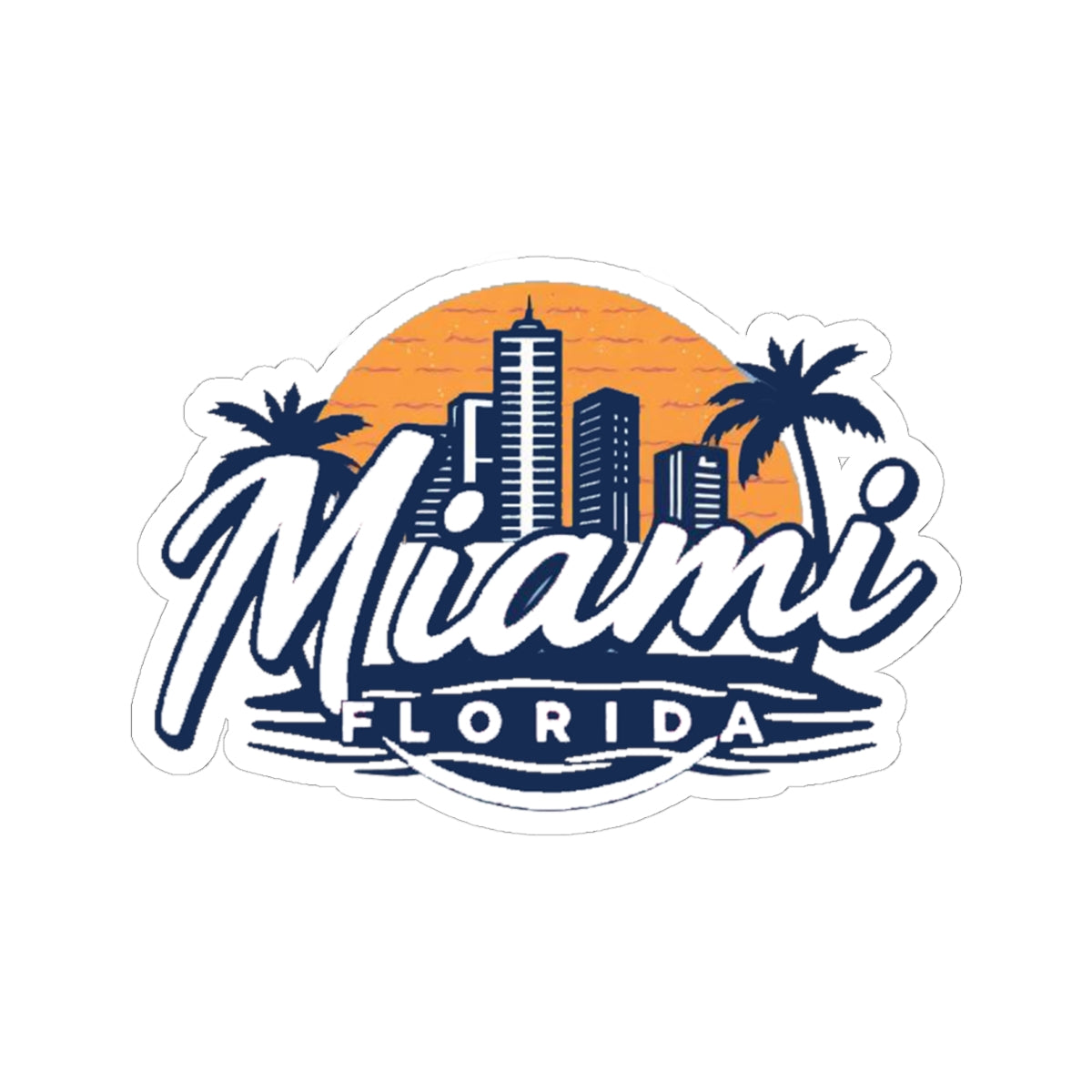 Retro Miami Kiss-Cut Sticker