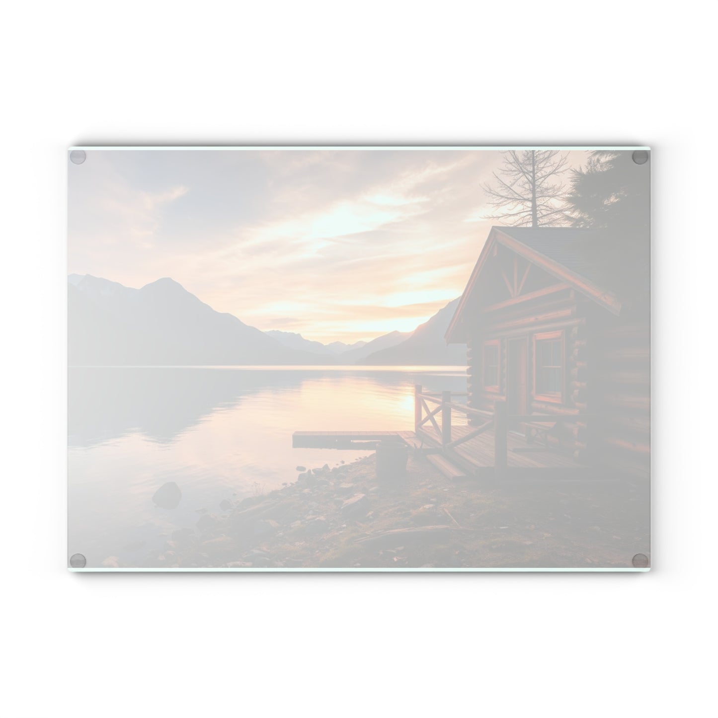 Lakeside Cabin Glass Cutting Board