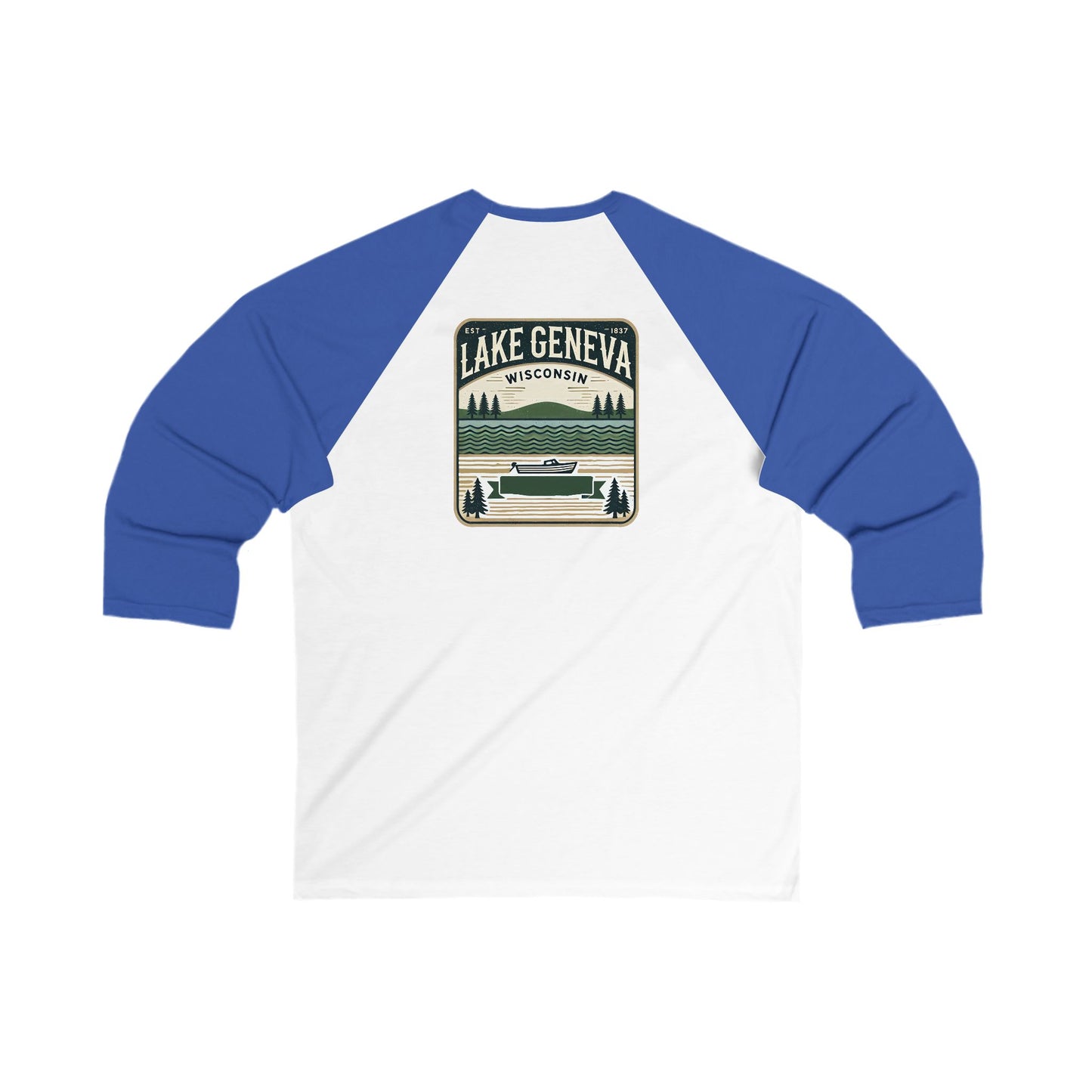 Vintage Lake Geneva Men's 3/4 Sleeve Baseball Tee
