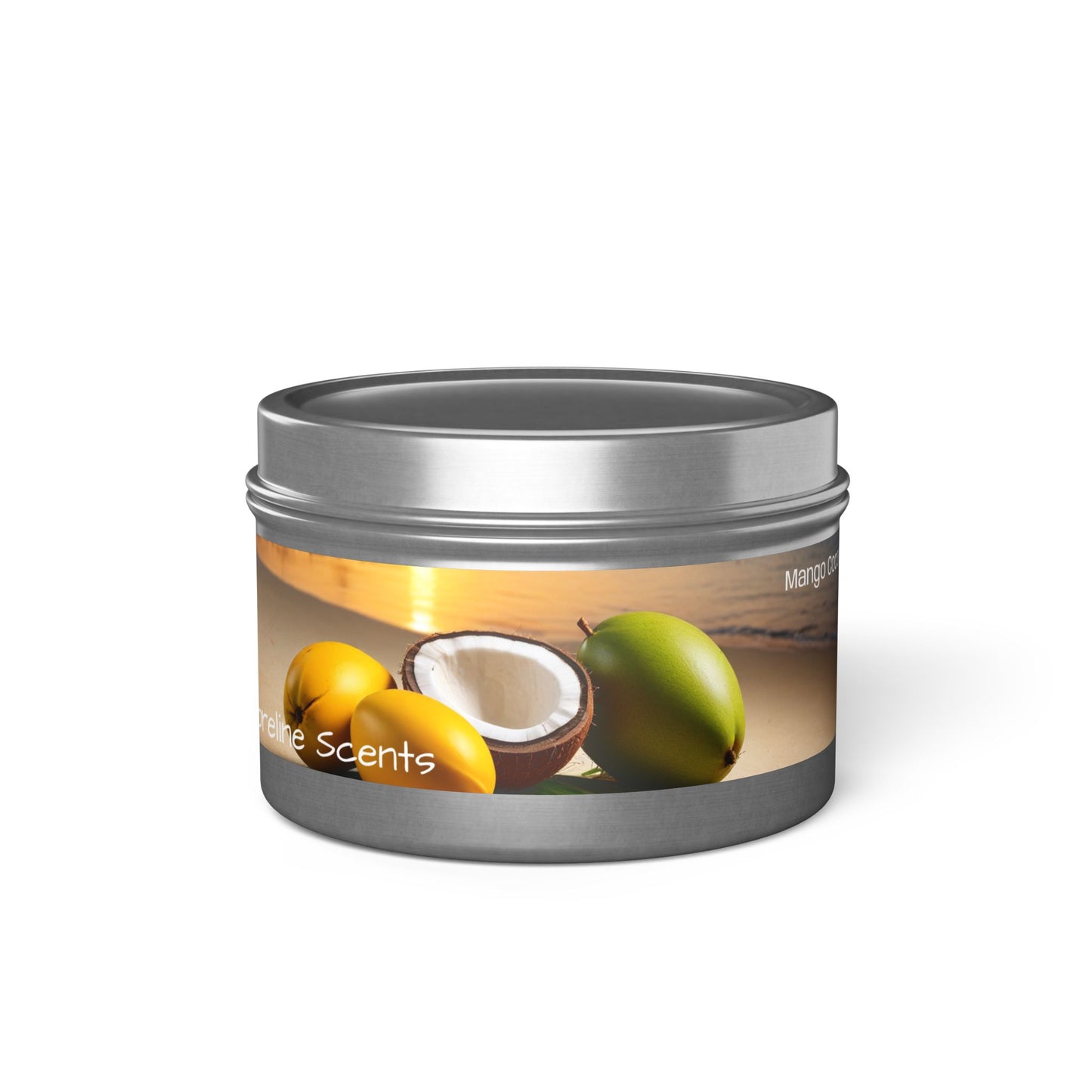 Mango + Coconut Scented Rustic Tin Candle