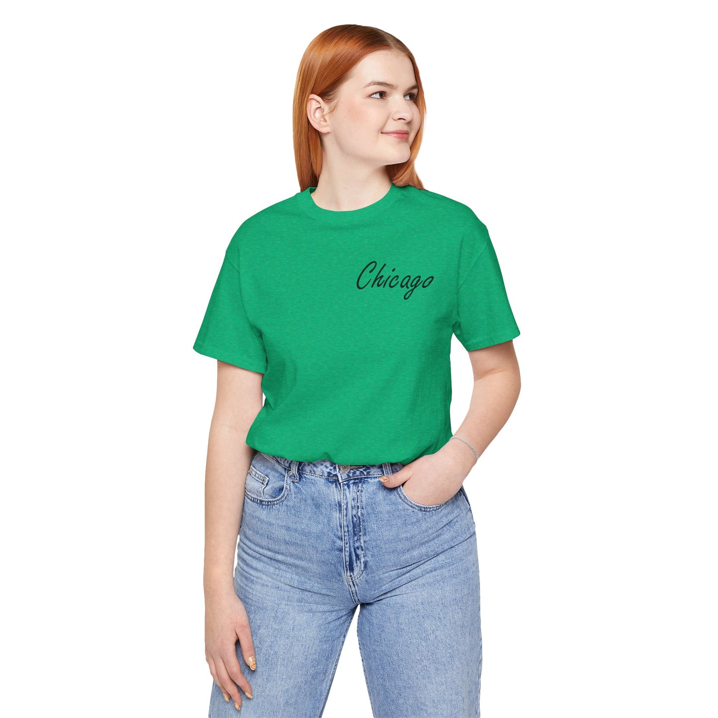 Elegant Chicago Skyline Unisex Jersey Short Sleeve Tee