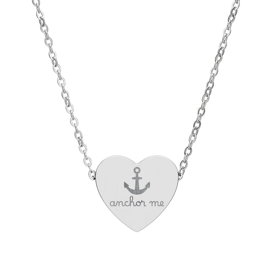 Anchor Me — Engraved Heart Necklace