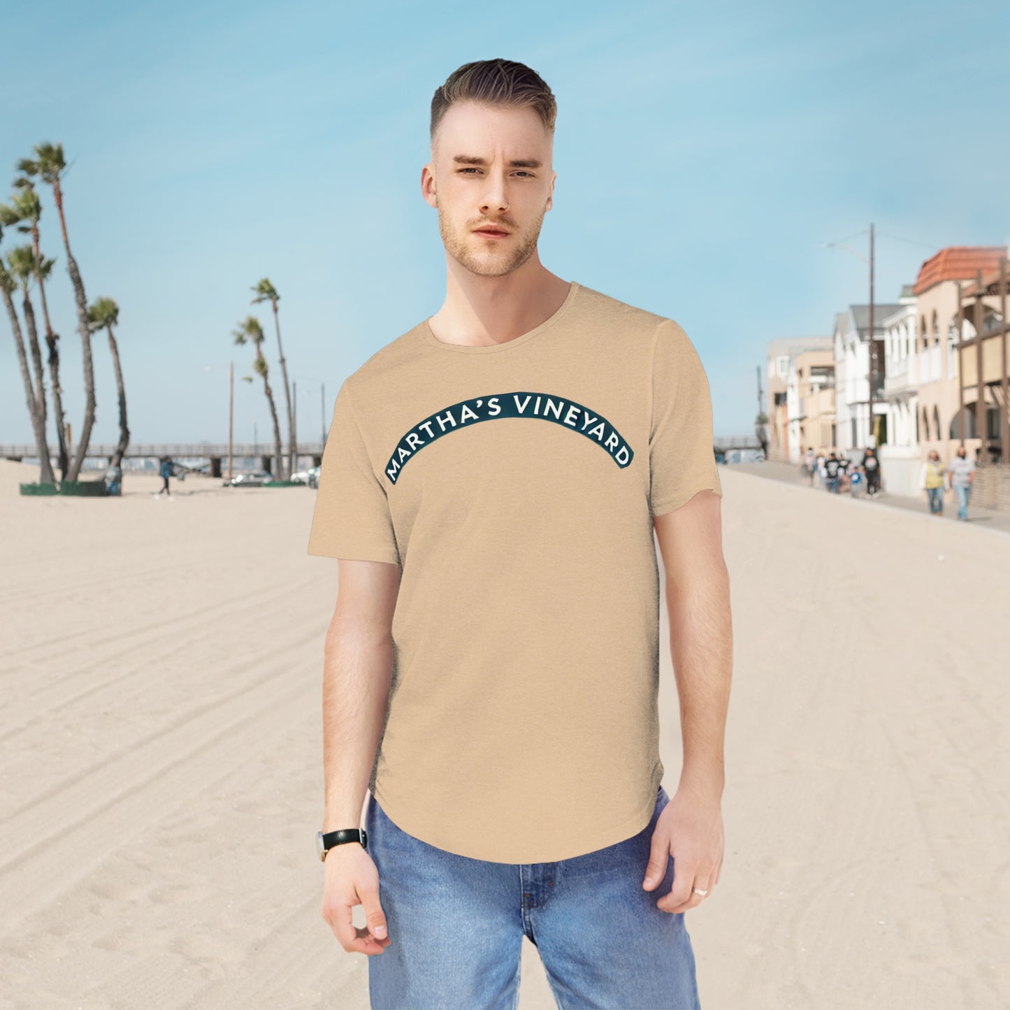 Vintage Martha's Vineyard Men's Jersey Curved Hem Tee