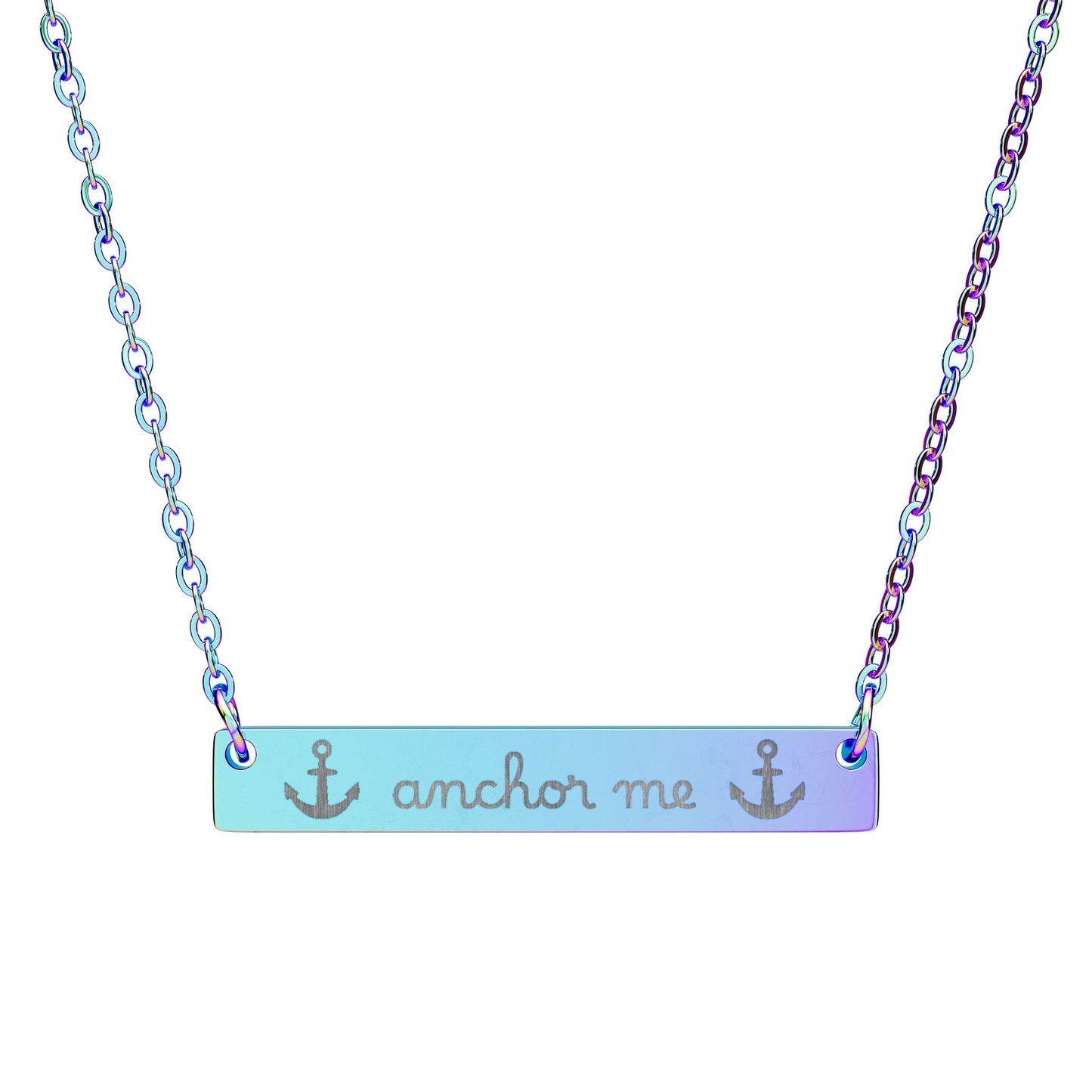 Anchor Me — Engraved Bar Necklace