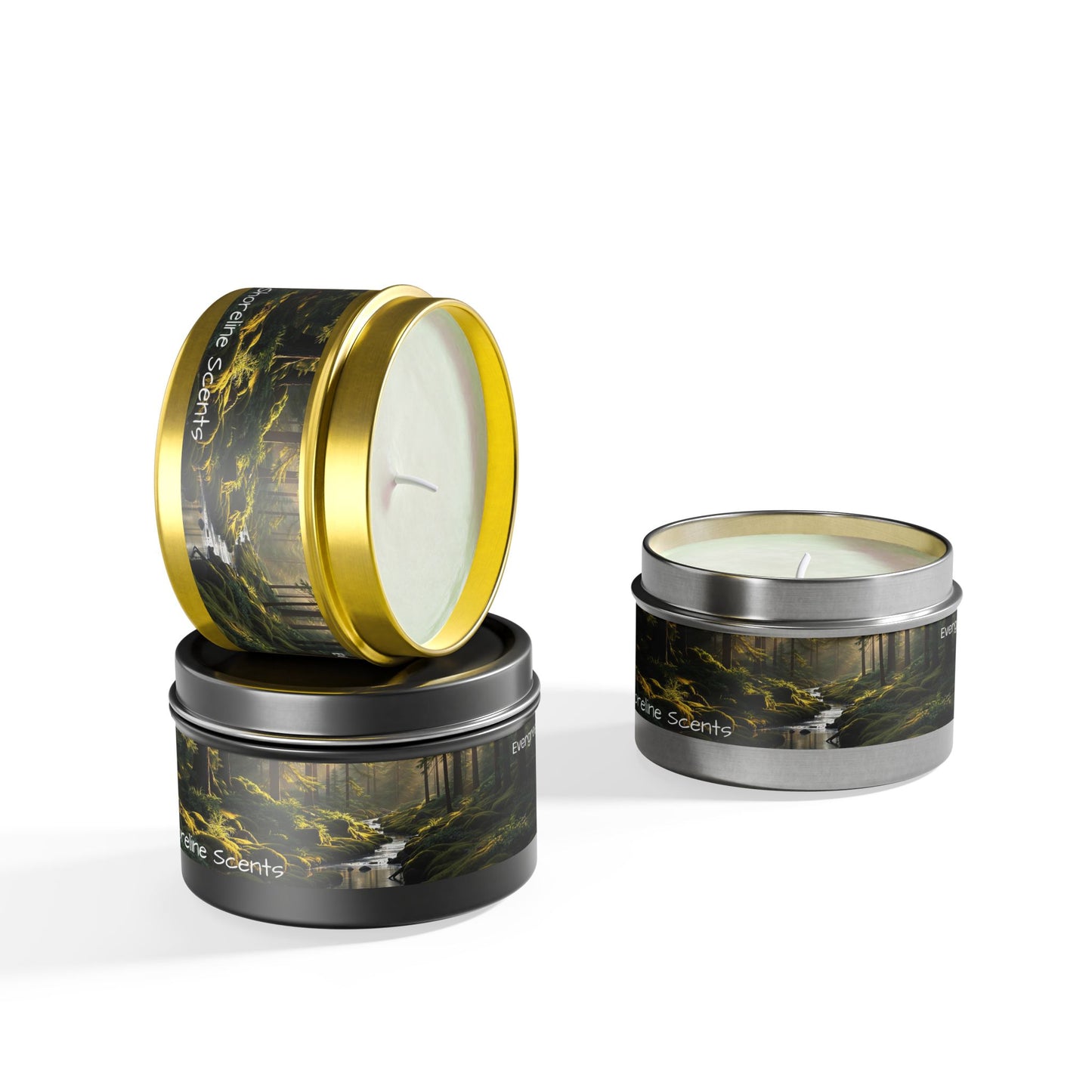 Evergreen Scented Rustic Tin Candle