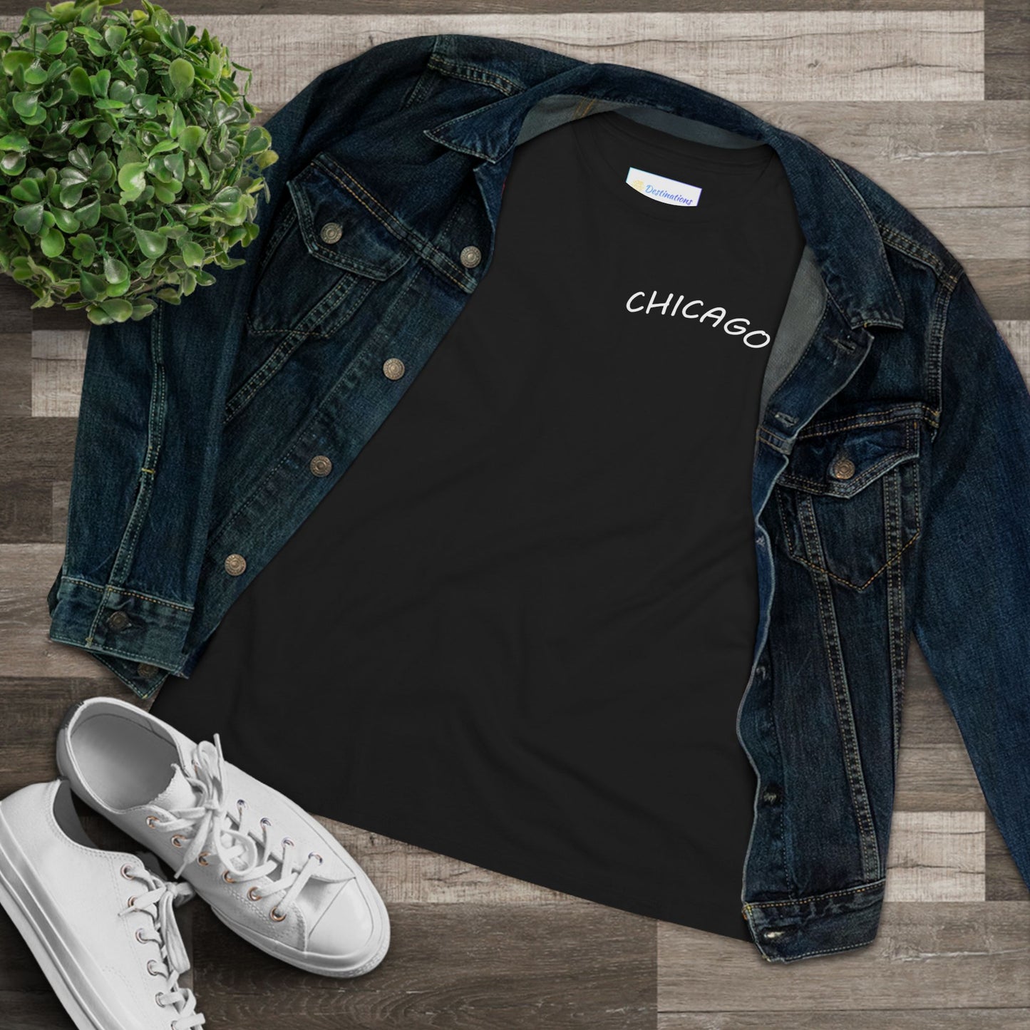 Retro Chicago Sunset Women's Cotton Tee