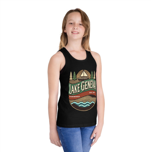 Retro Lake Geneva Unisex Kids Jersey Tank Top