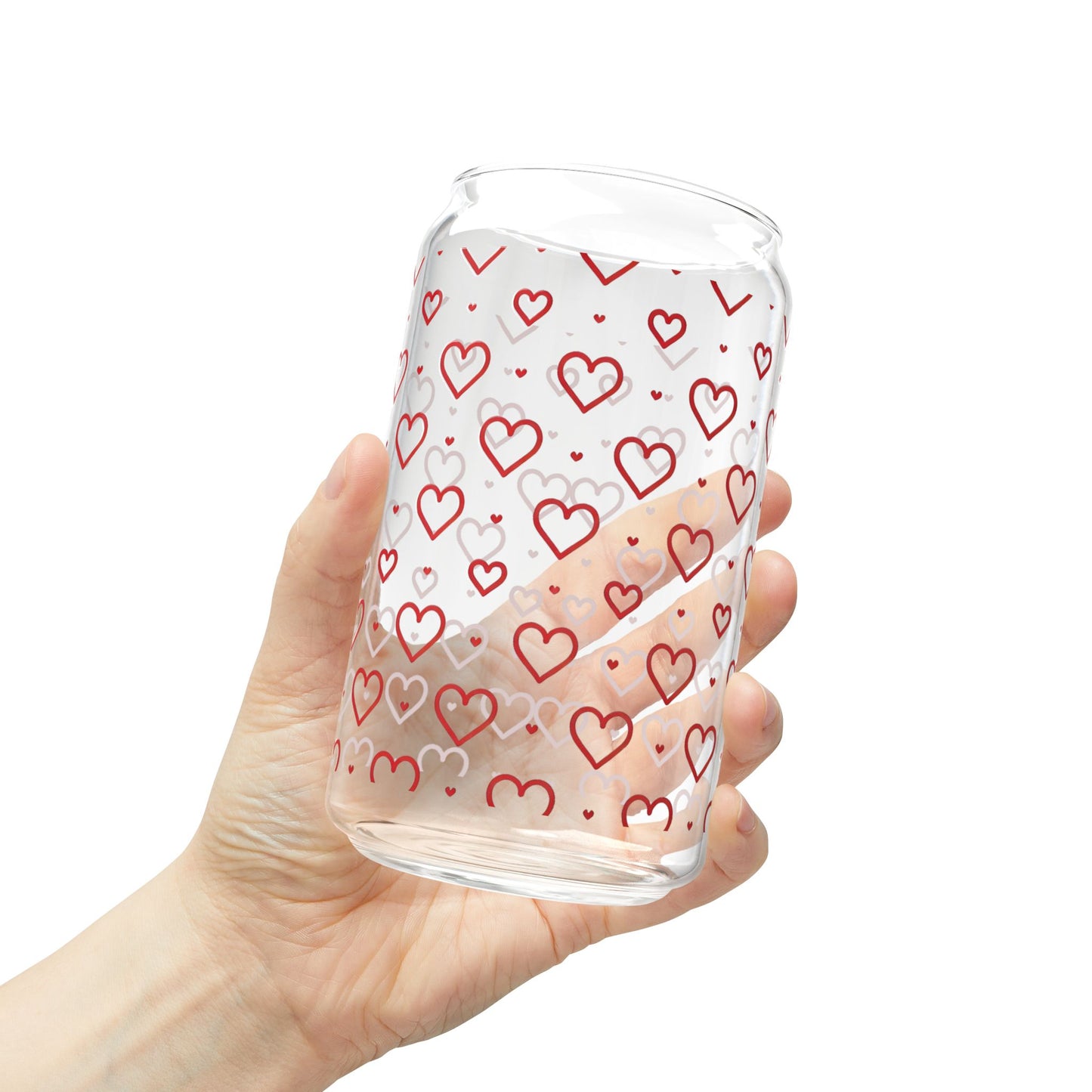 Red Hearts Sipper Glass