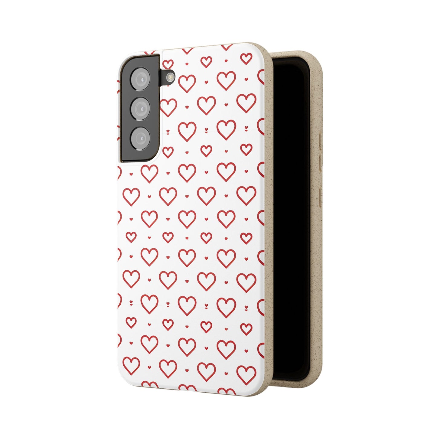 Red Hearts Print MagSafe Biodegradable Phone Case