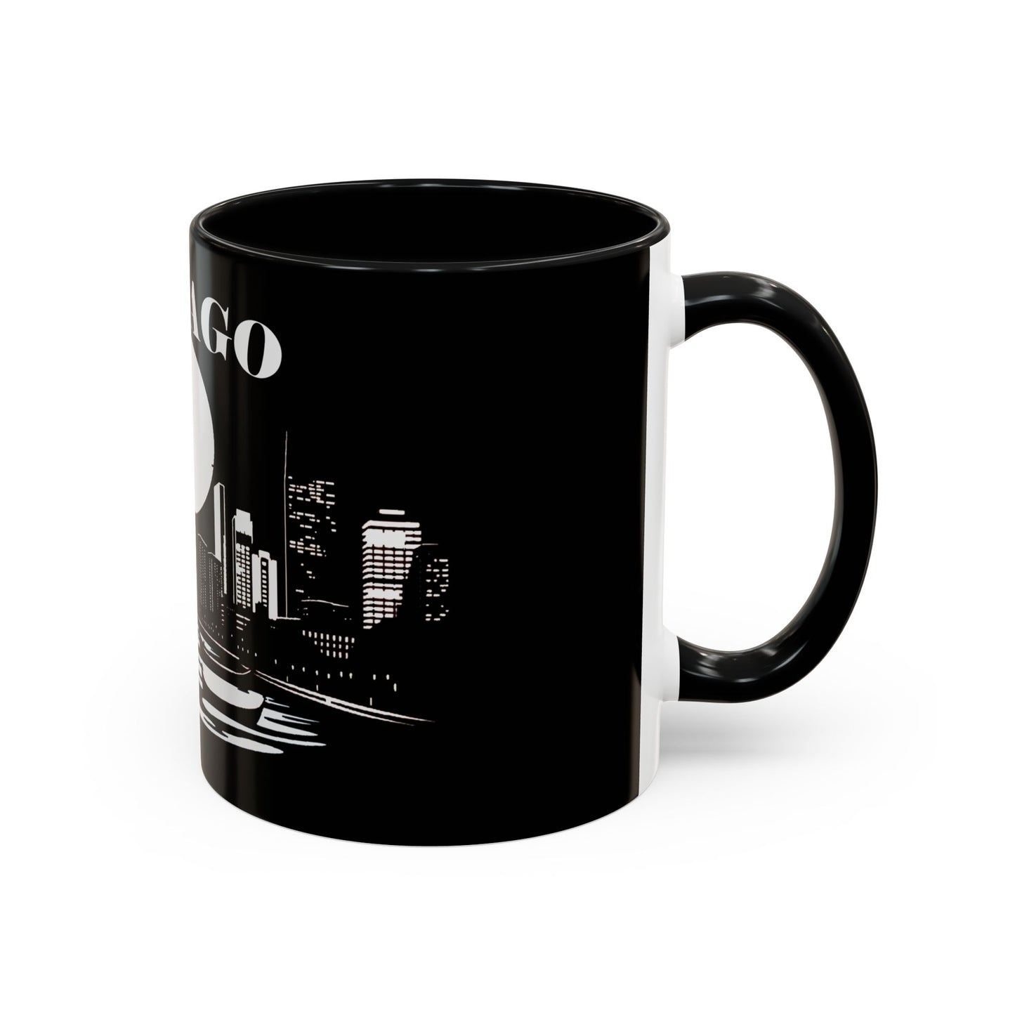Mystery Noir Chicago Skyline Sunset Accent Coffee Mug