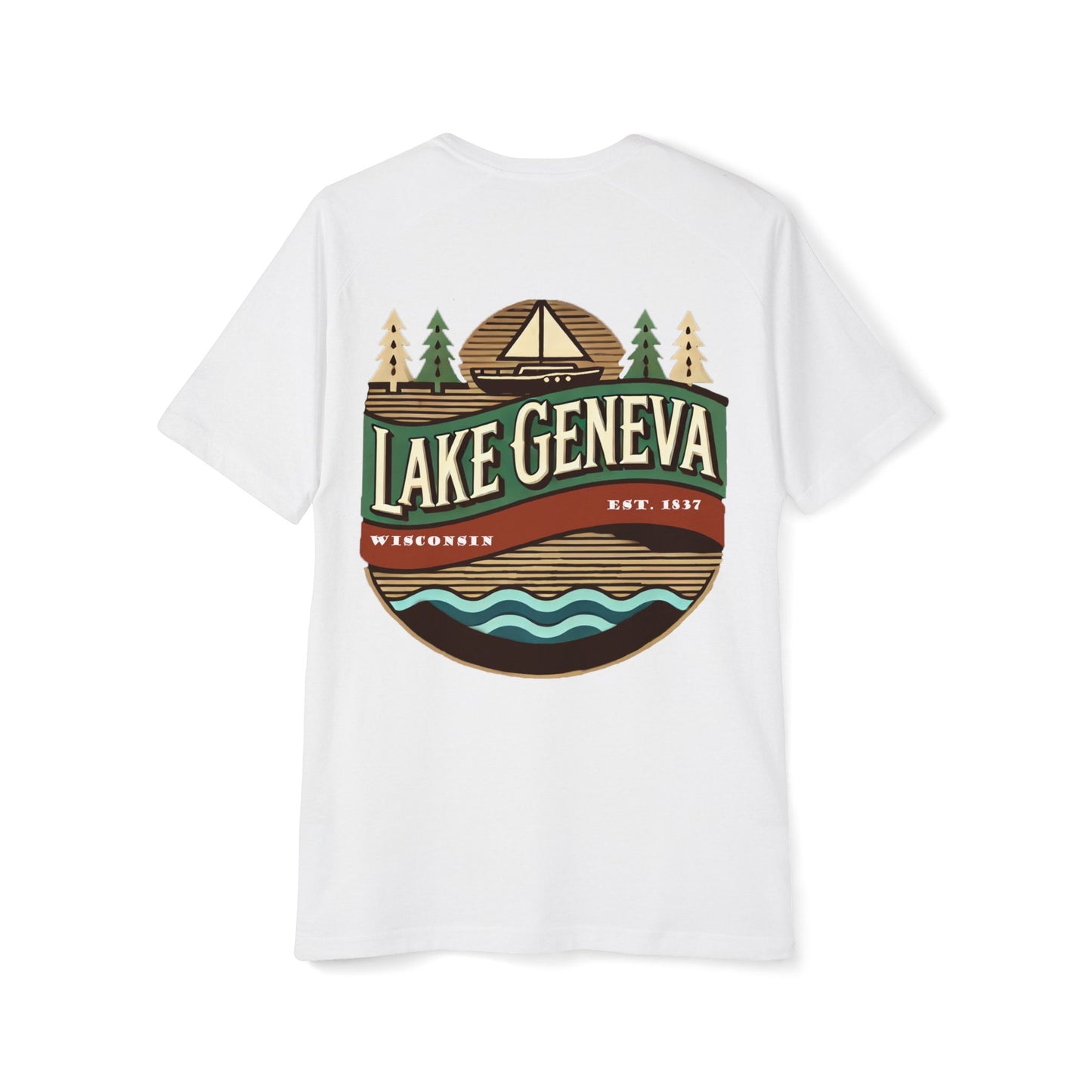 Retro Lake Geneva Men's Raglan T-Shirt