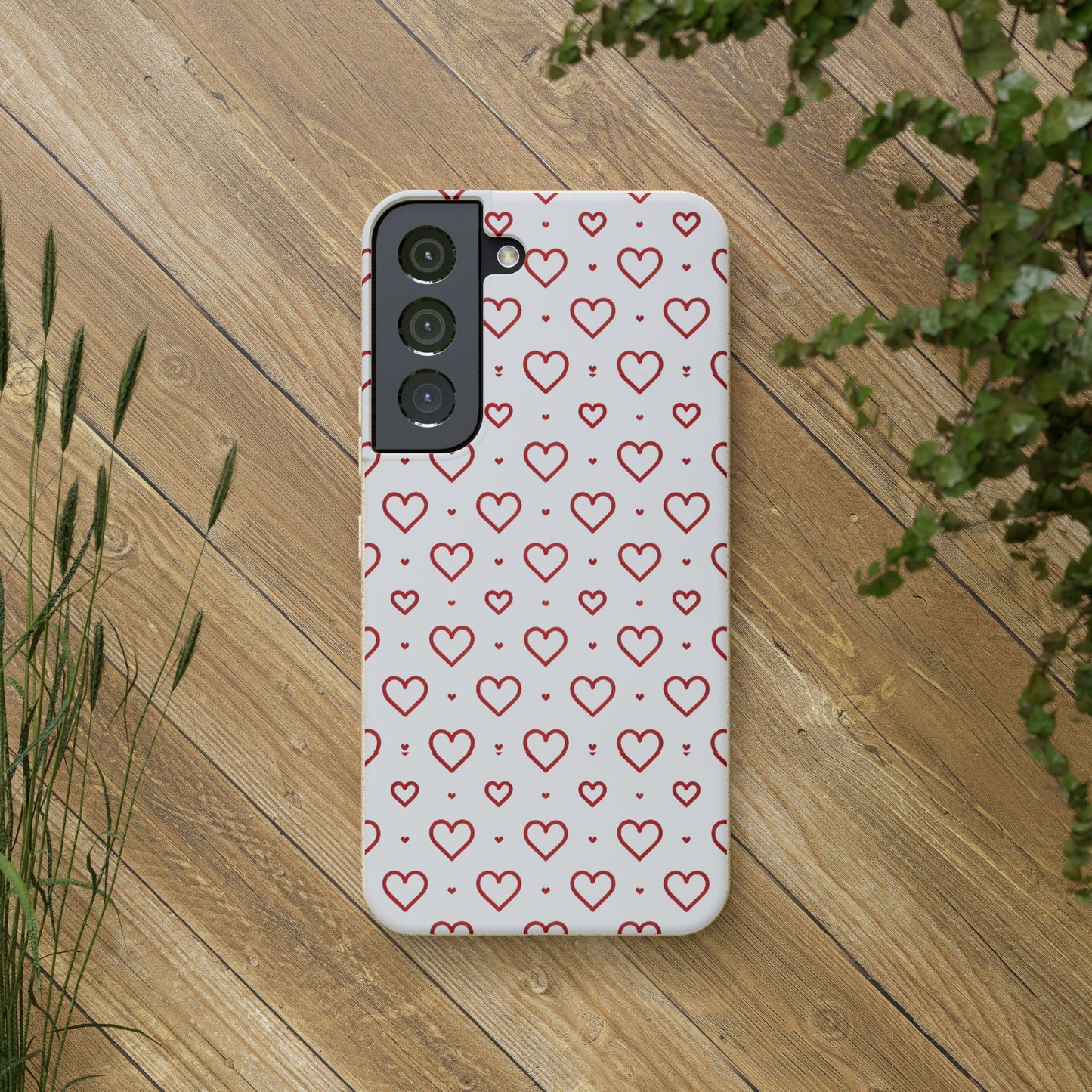 Red Hearts Print MagSafe Biodegradable Phone Case