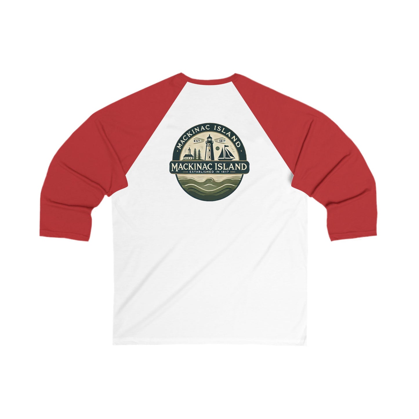 Vintage Mackinac Island Men's 3/4 Sleeve Baseball Tee