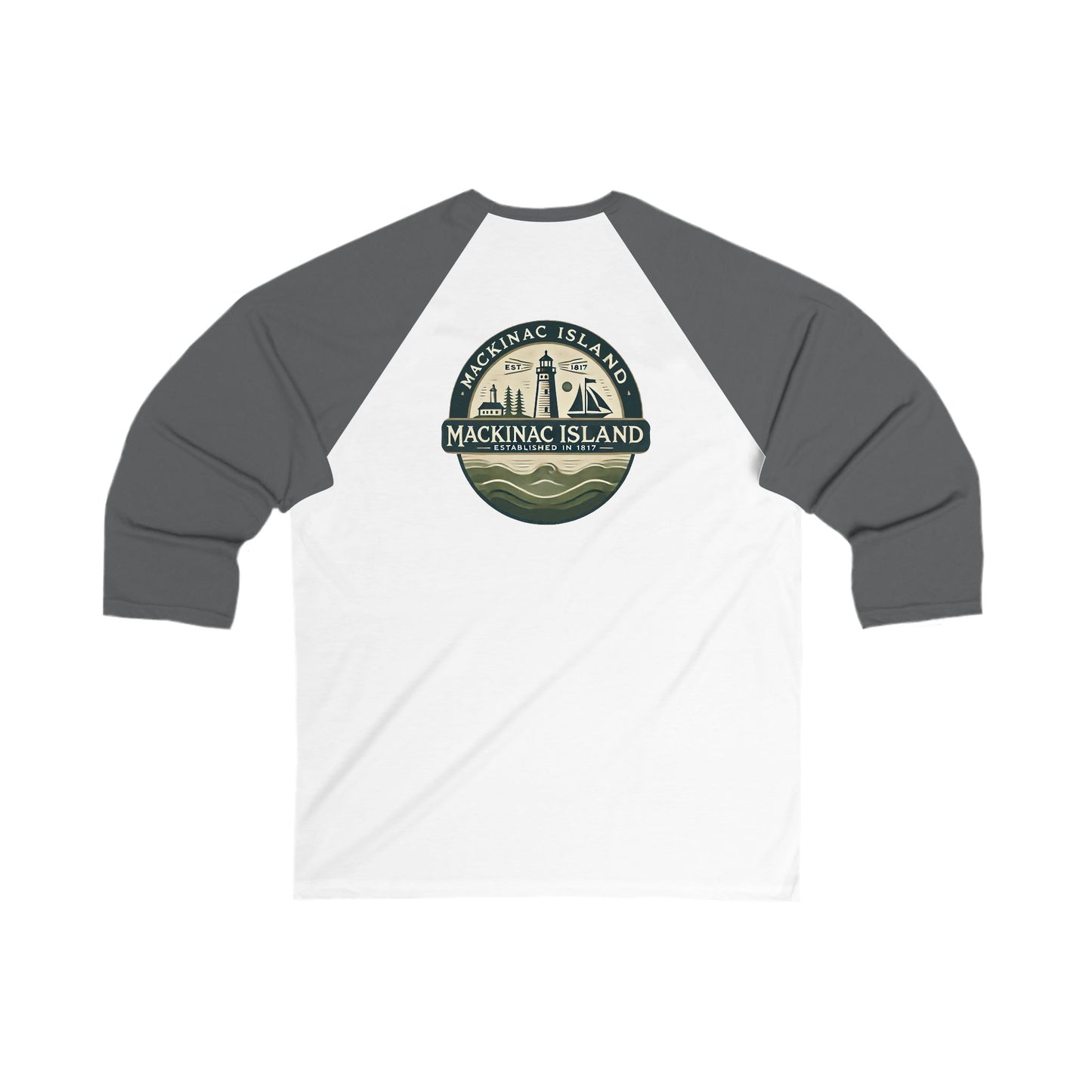 Vintage Mackinac Island Men's 3/4 Sleeve Baseball Tee