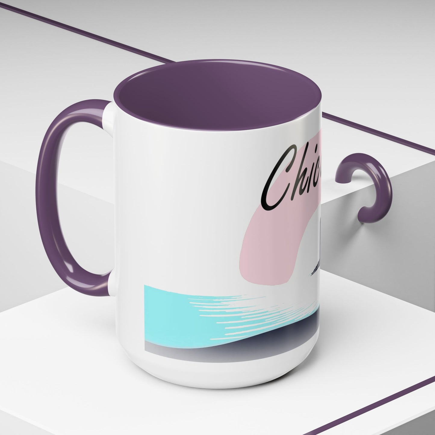 Elegant Chicago Skyline Accent Coffee Mug