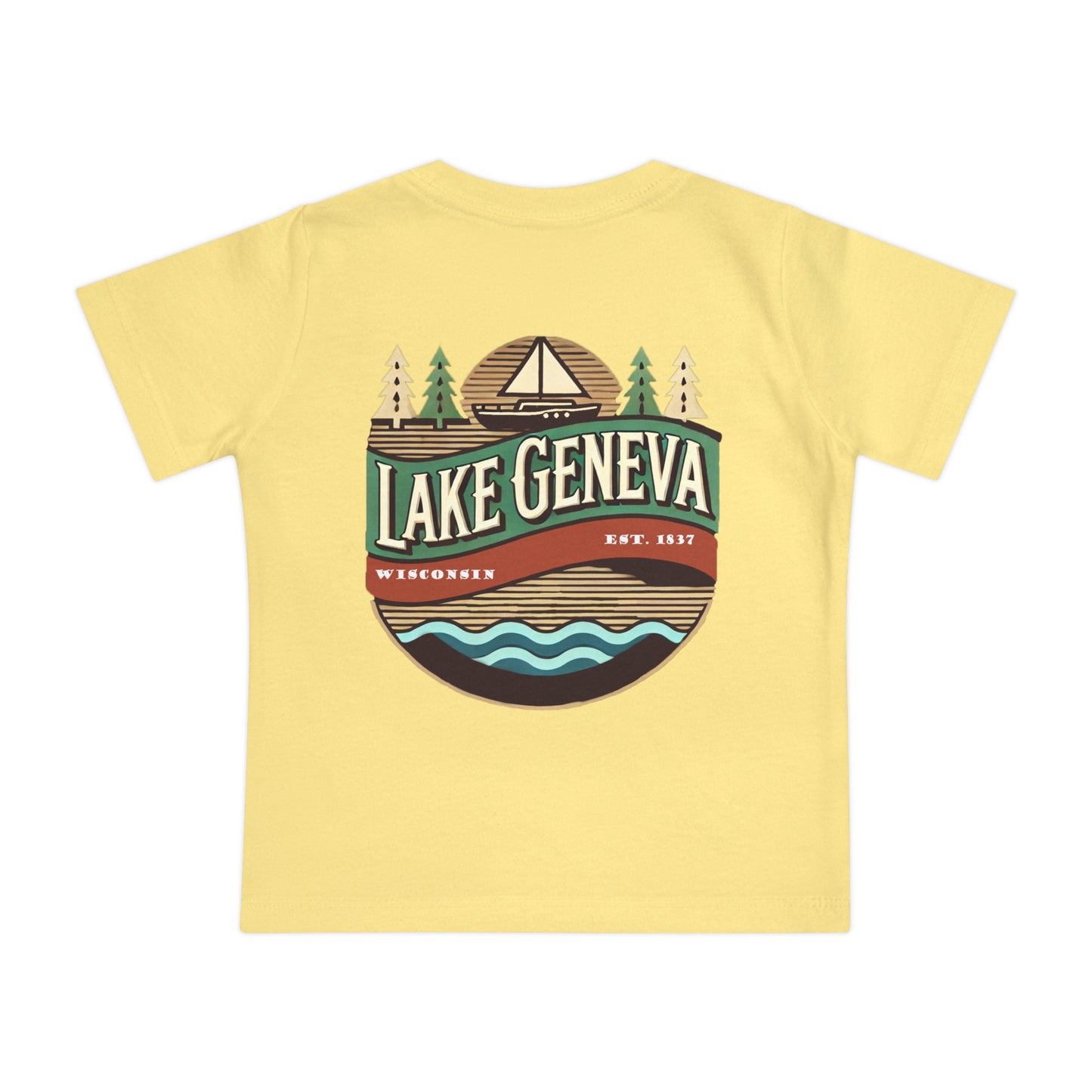 Retro Lake Geneva Unisex Baby Short Sleeve T-Shirt