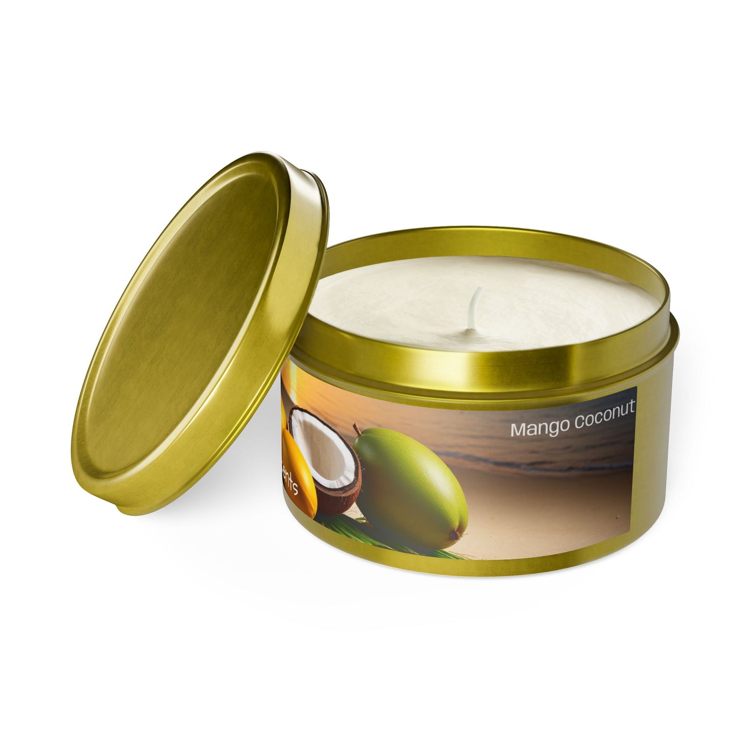 Mango + Coconut Scented Rustic Tin Candle