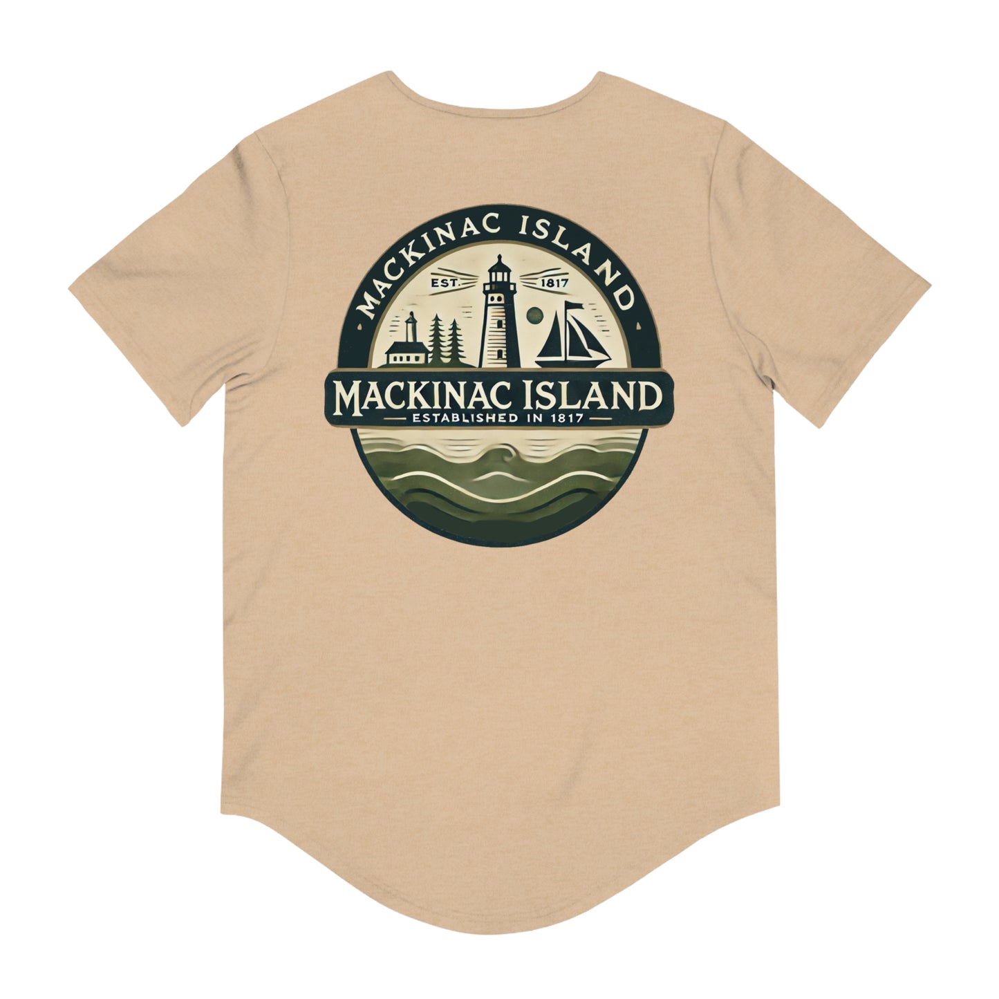 Vintage Mackinac Island Men's Jersey Curved Hem Tee
