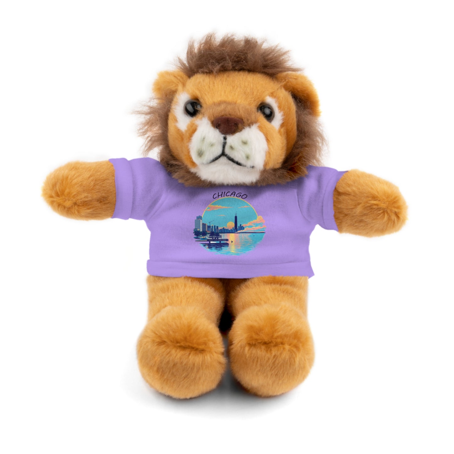Retro Chicago Sunset Stuffed Animals with Tee