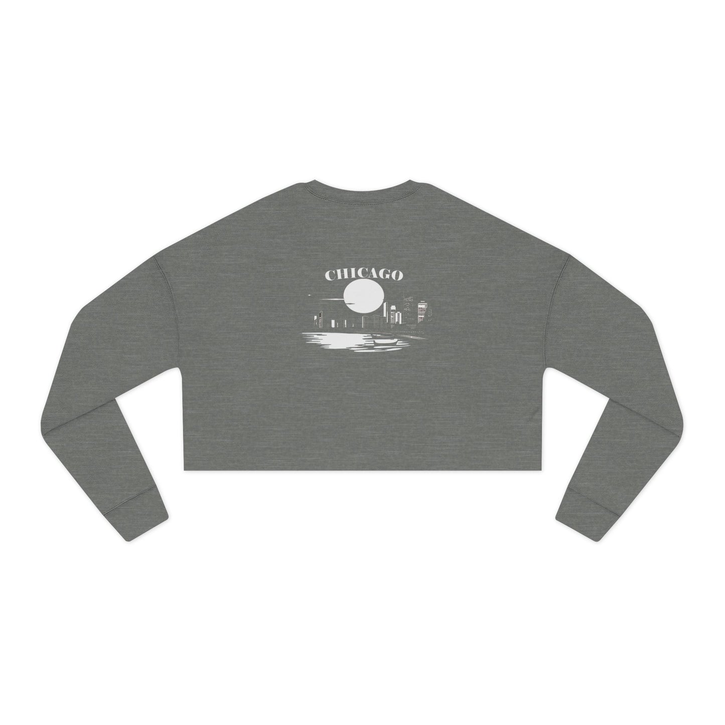 Mystery Noir Chicago Skyline Sunset Women's Cropped Sweatshirt