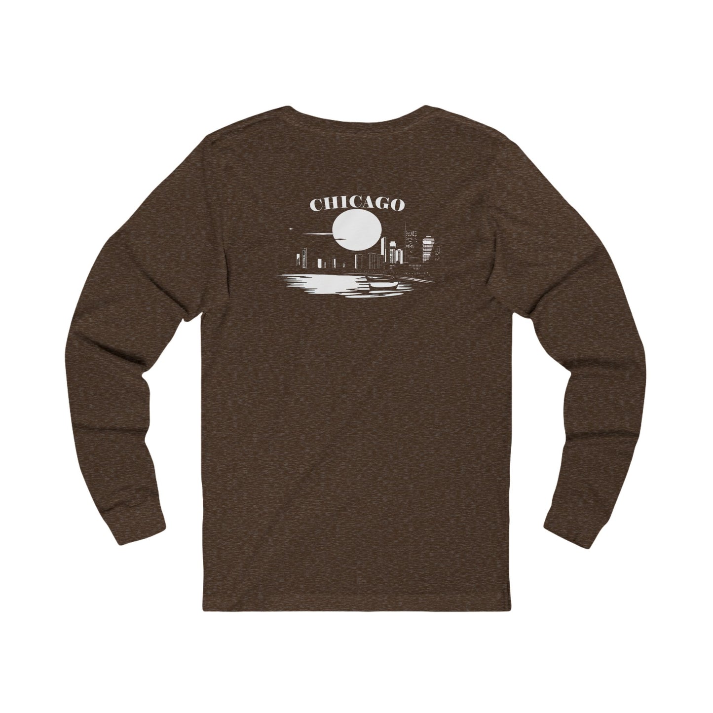 Mystery Noir Chicago Skyline Sunset Unisex Jersey Long Sleeve Tee