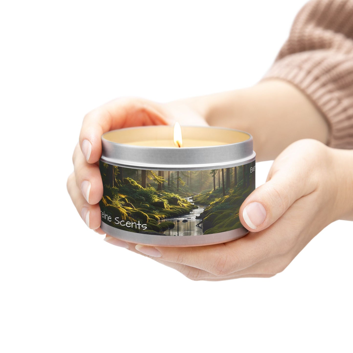 Evergreen Scented Rustic Tin Candle