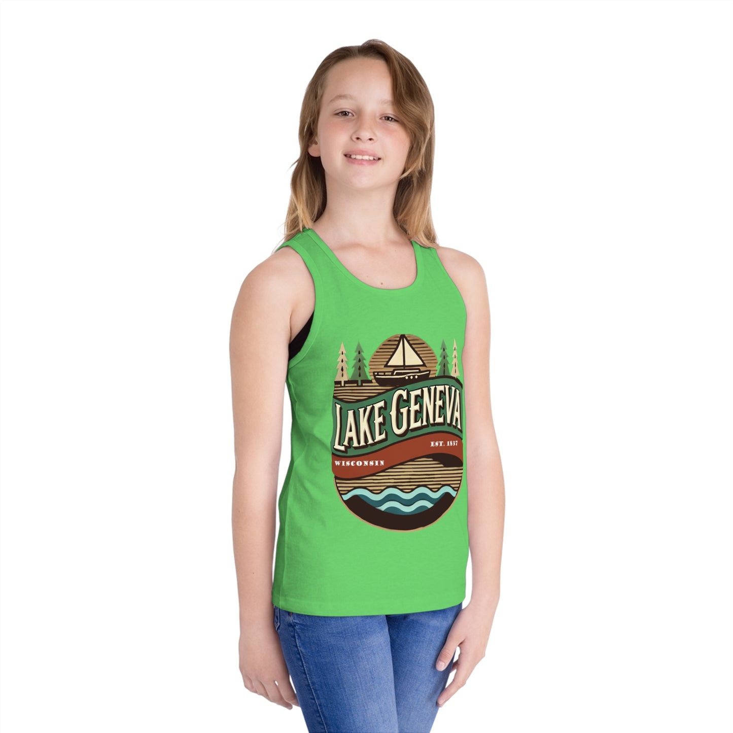Retro Lake Geneva Unisex Kids Jersey Tank Top