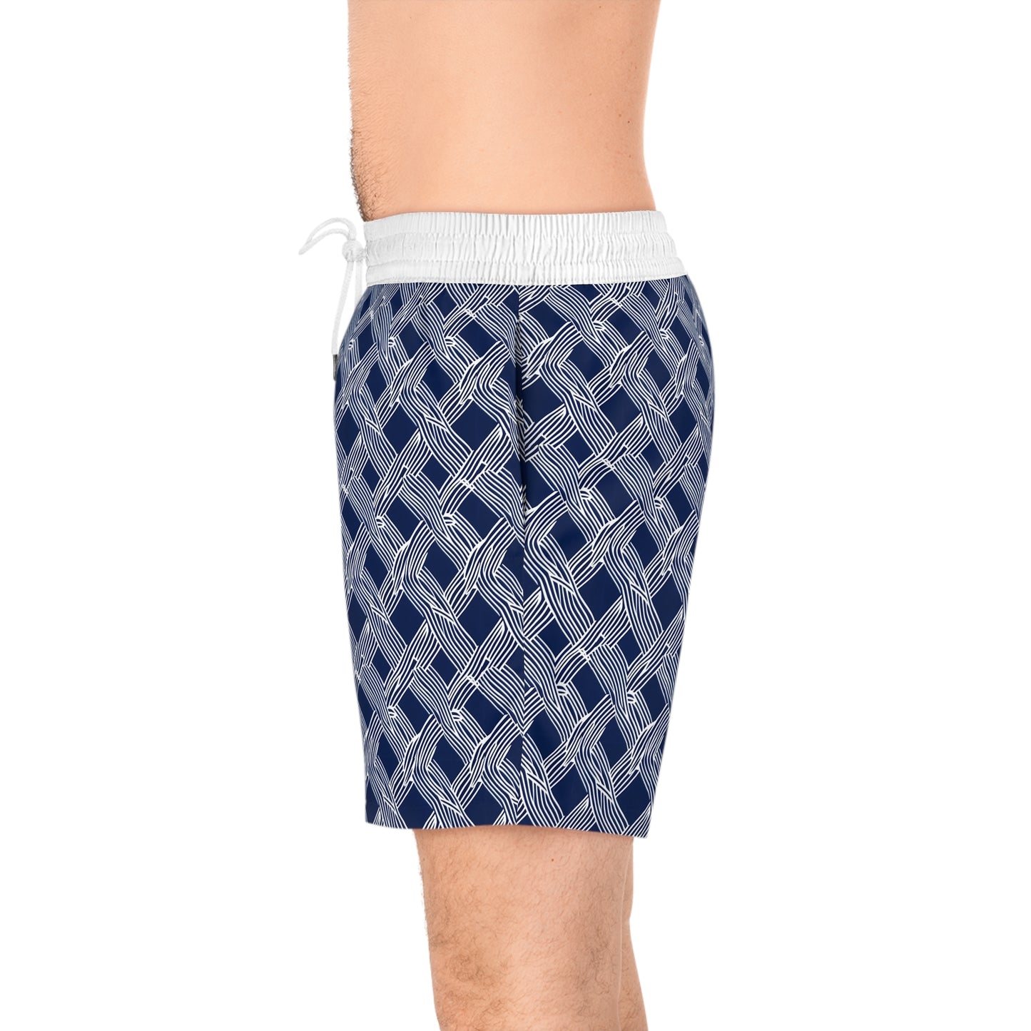 Nautical Woven Design Men's Mid-Length Swim Shorts