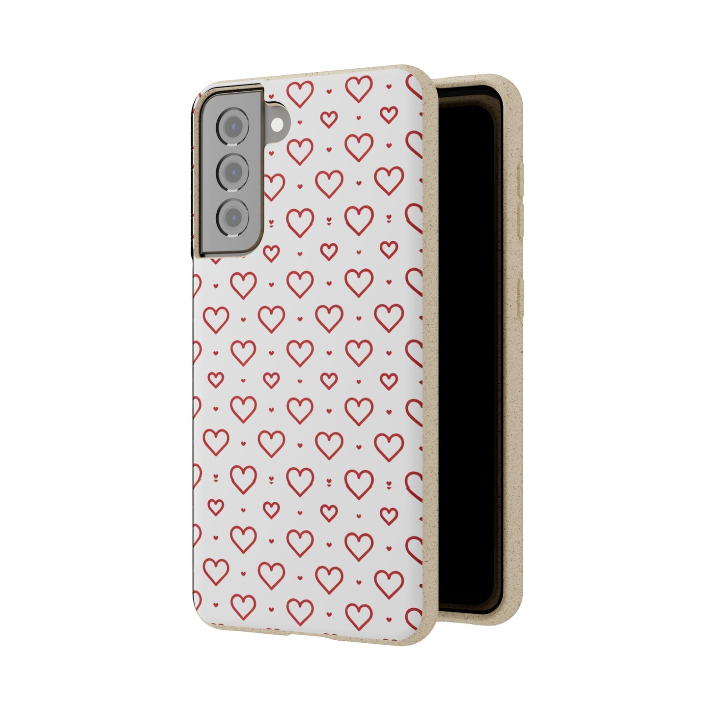 Red Hearts Print MagSafe Biodegradable Phone Case