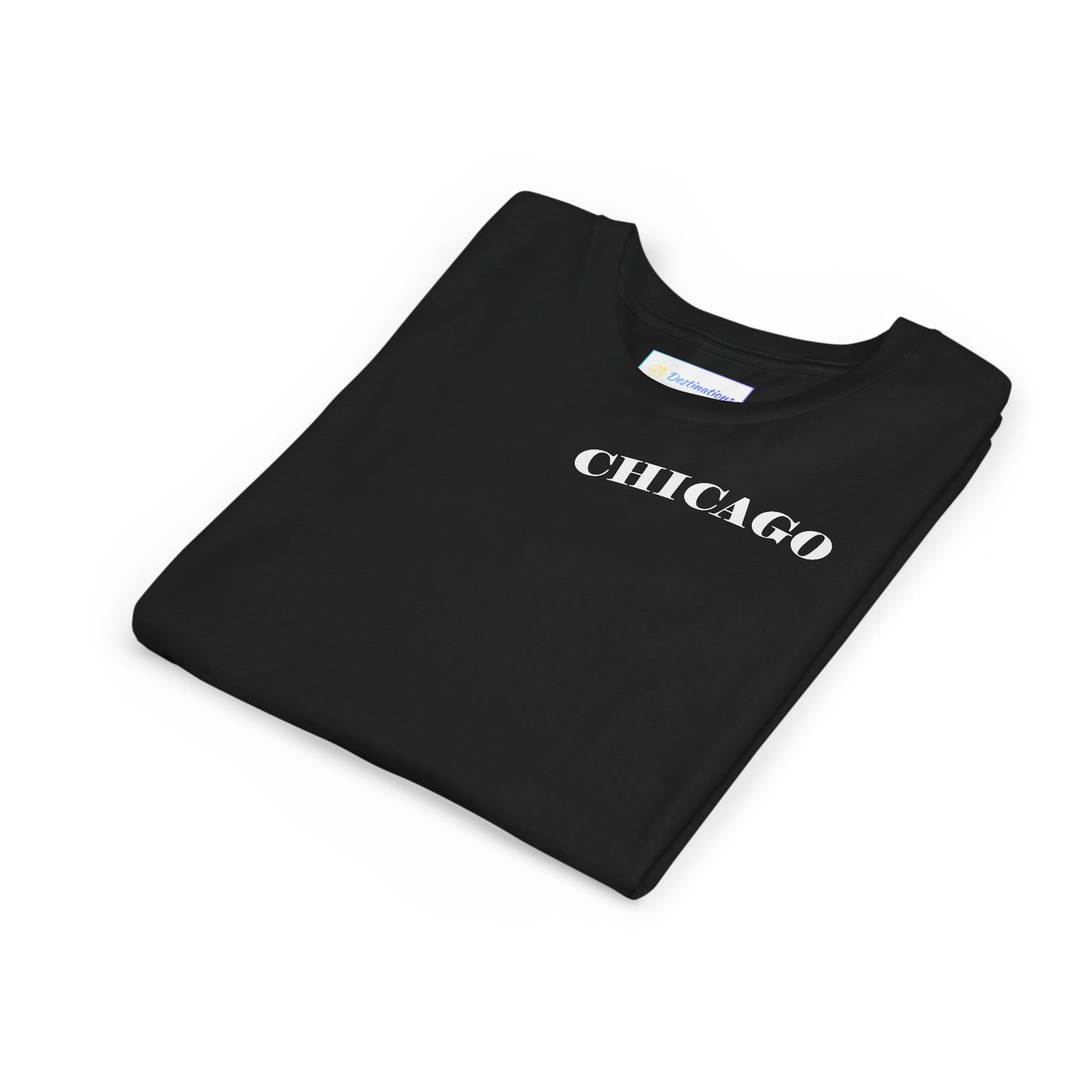 Mystery Noir Chicago Skyline Sunset Unisex Youth Short Sleeve Tee