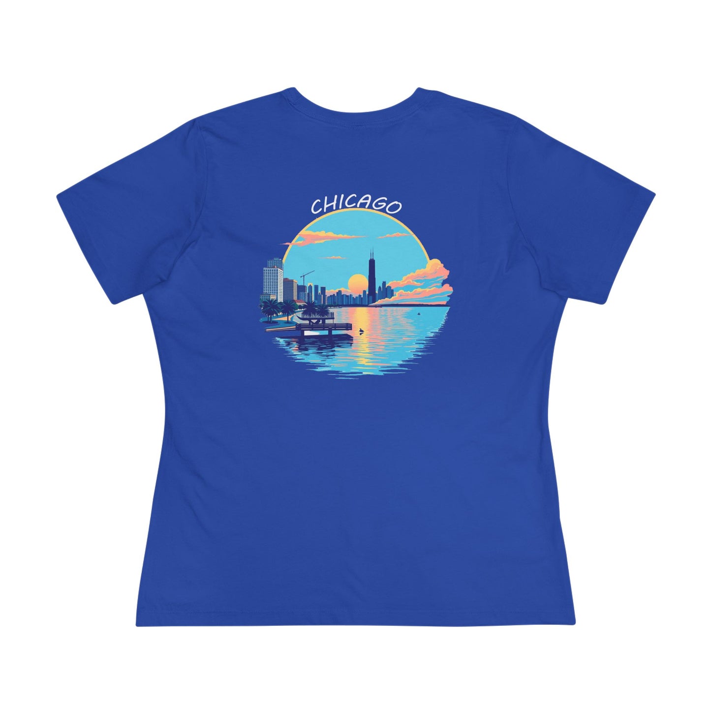 Retro Chicago Sunset Women's Cotton Tee