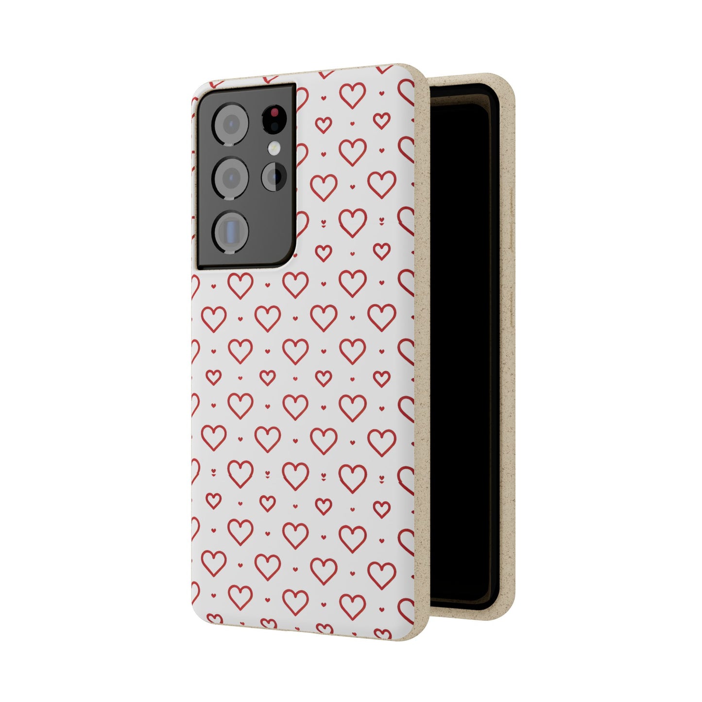 Red Hearts Print MagSafe Biodegradable Phone Case