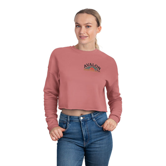 Retro Avalon Sunset Women's Cropped Sweatshirt
