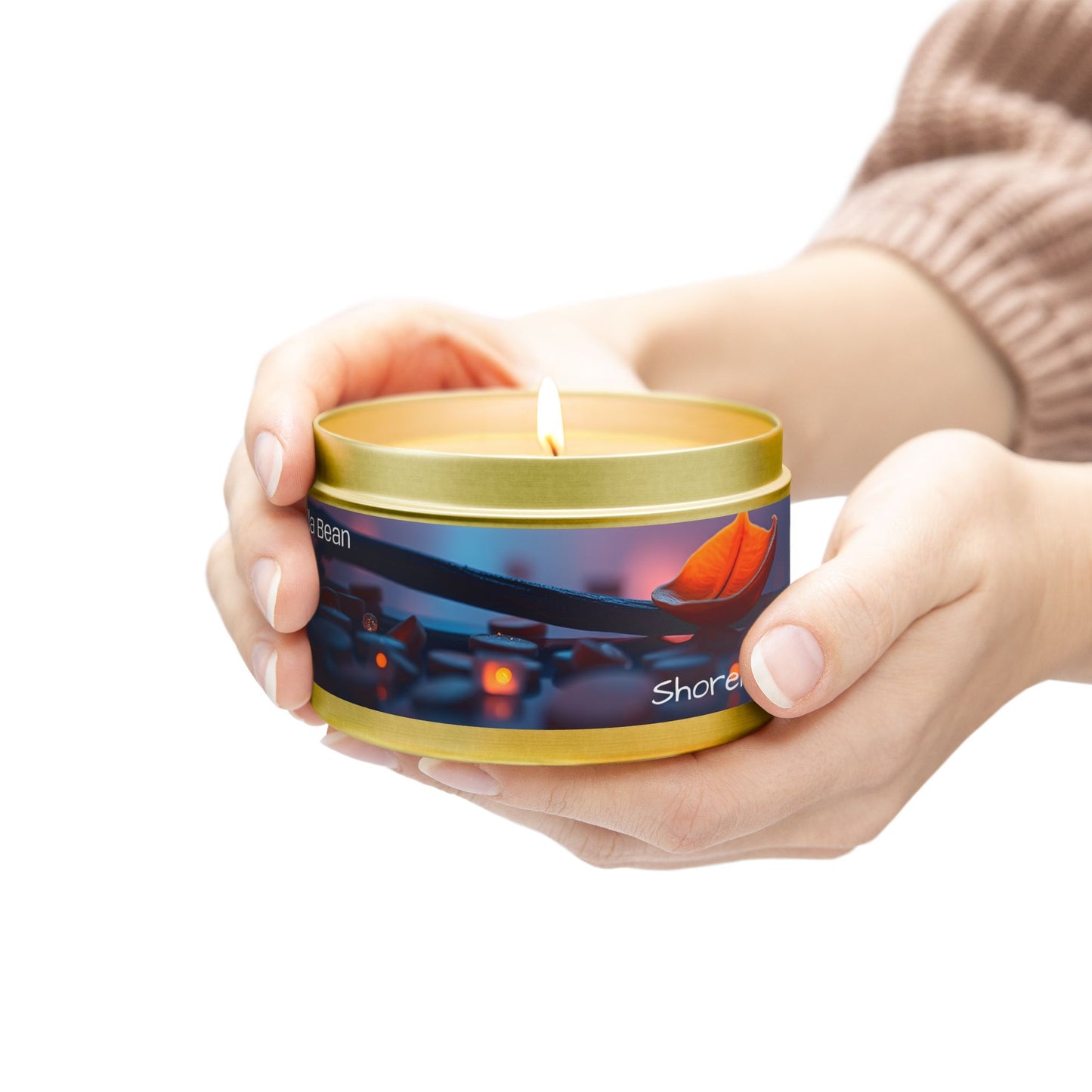 Vanilla Bean Scented Rustic Tin Candle