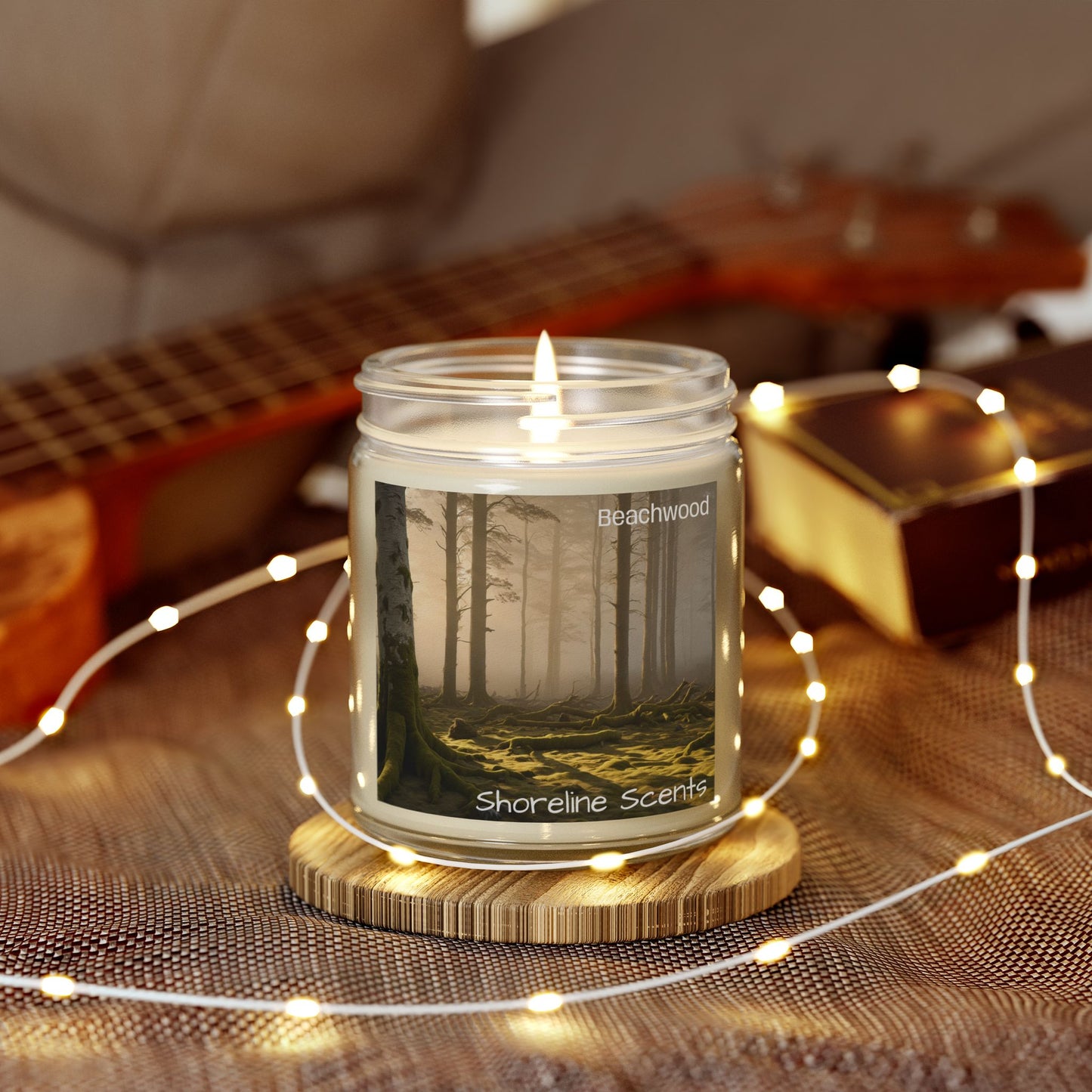 Beachwood Scented Coconut Apricot Wax Candle
