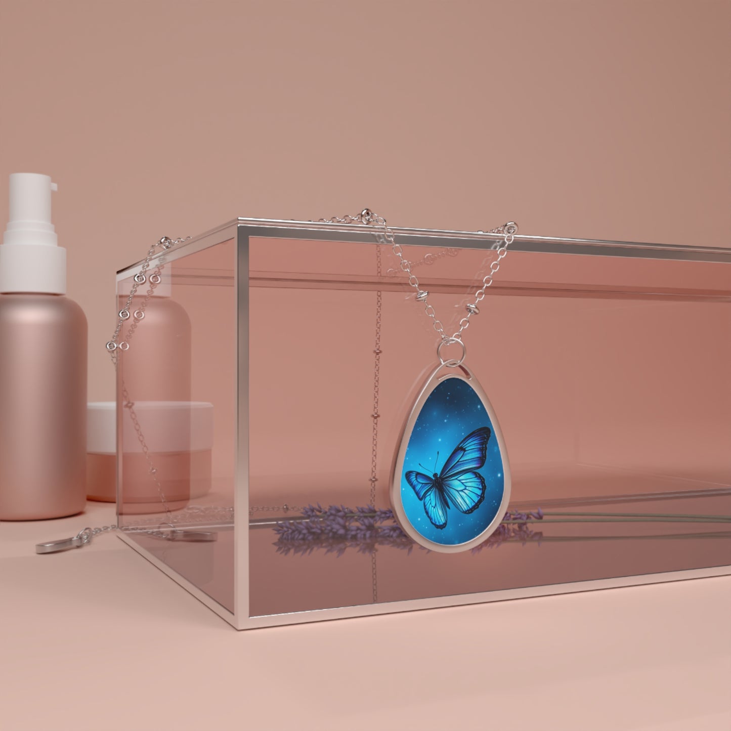 Mystical Butterfly Oval Necklace