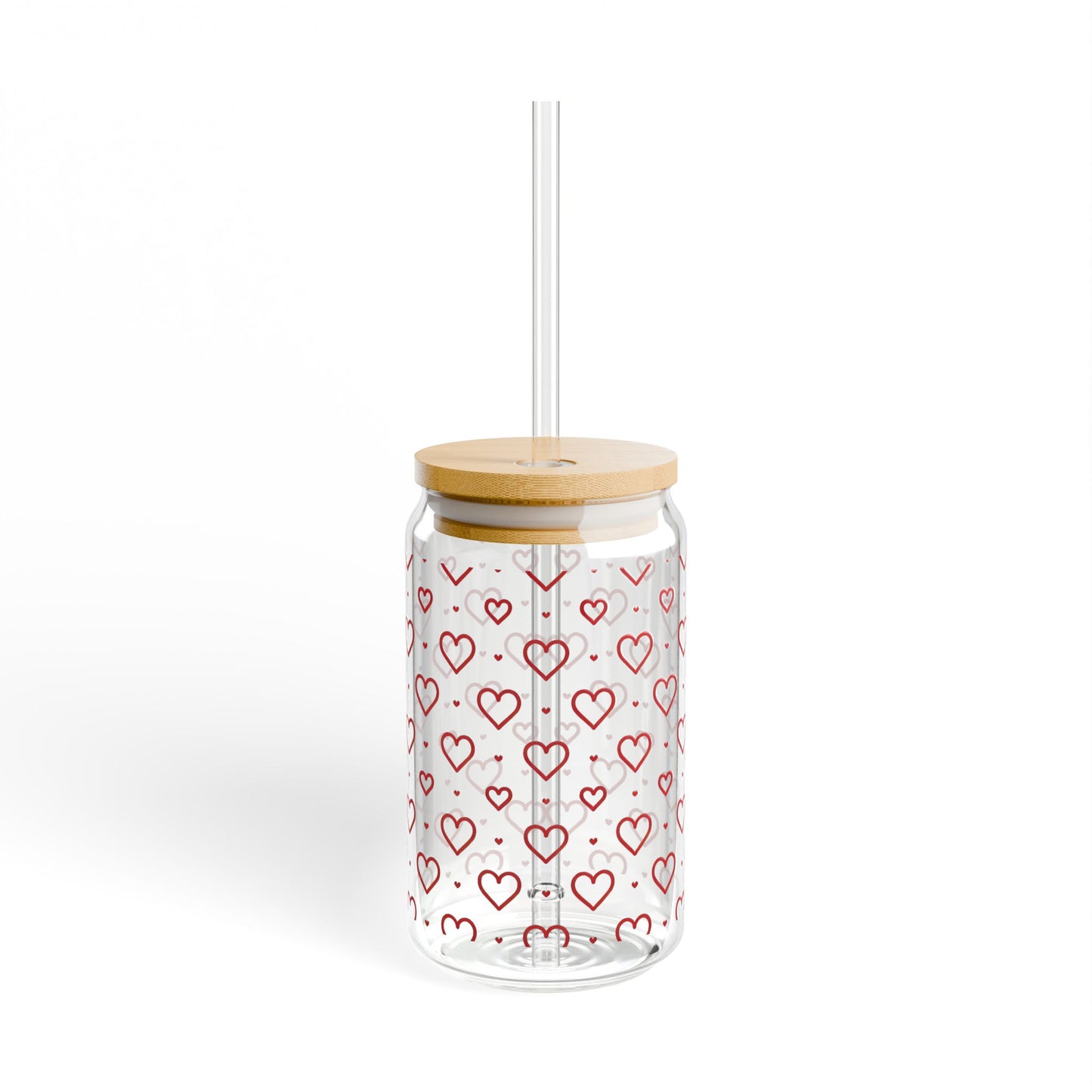 Red Hearts Sipper Glass