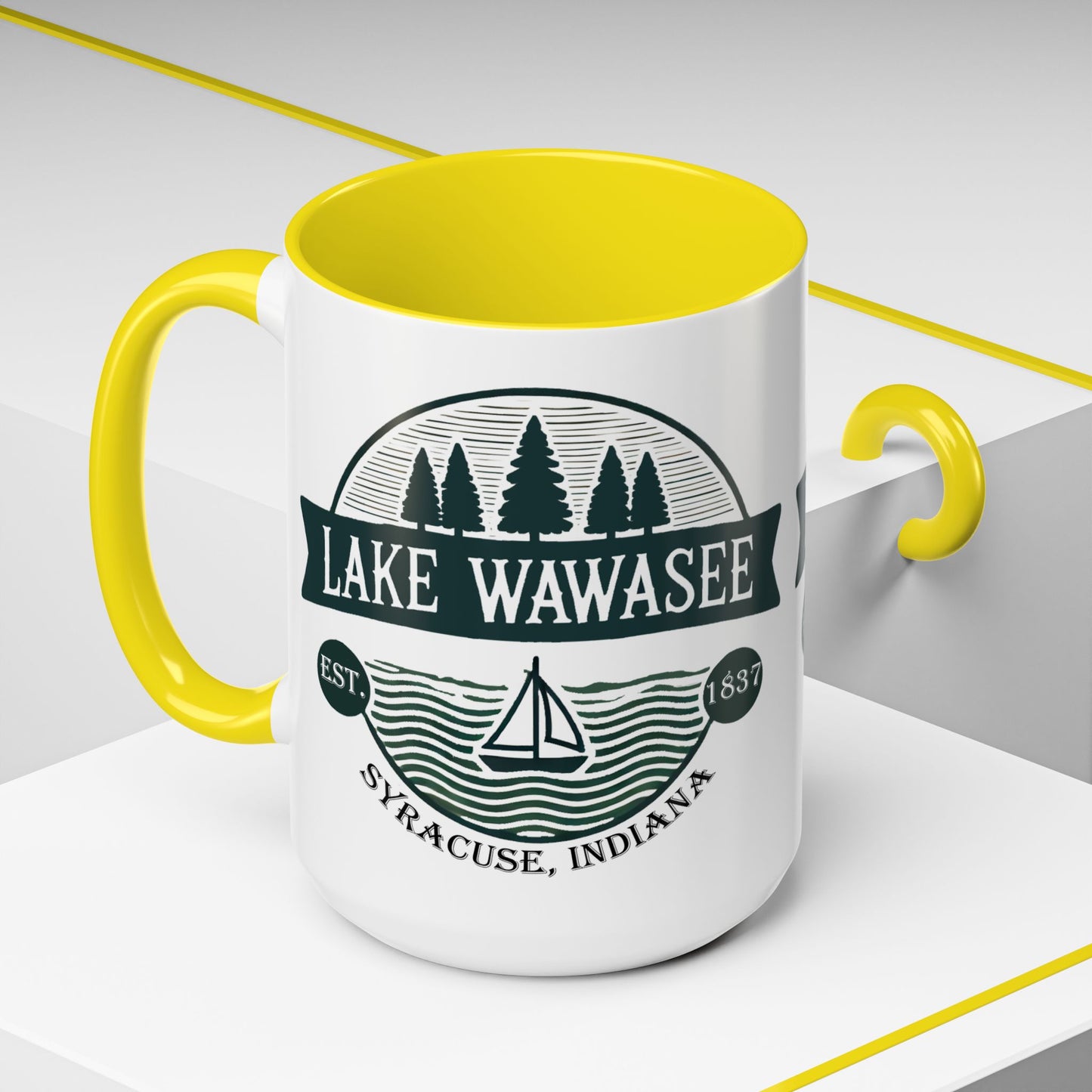 Vintage Lake Wawasee Accent Coffee Mug