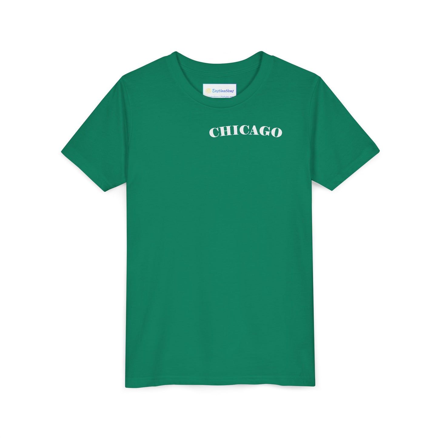 Mystery Noir Chicago Skyline Sunset Unisex Youth Short Sleeve Tee
