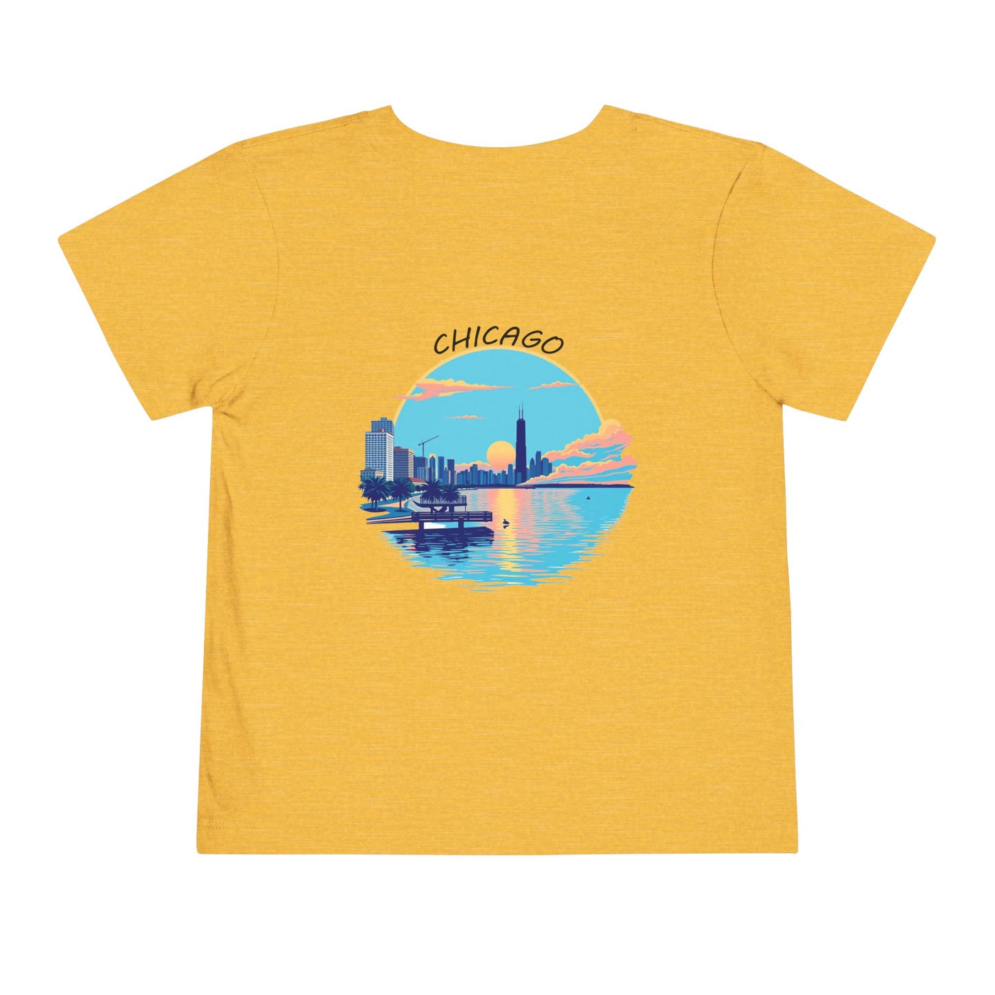 Retro Chicago Sunset Unisex Toddler Short Sleeve Tee