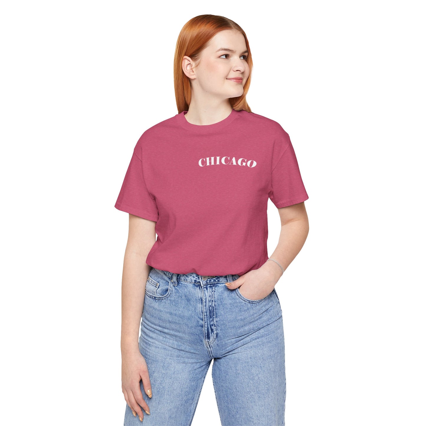 Mystery Noir Chicago Skyline Sunset Unisex Jersey Short Sleeve Tee