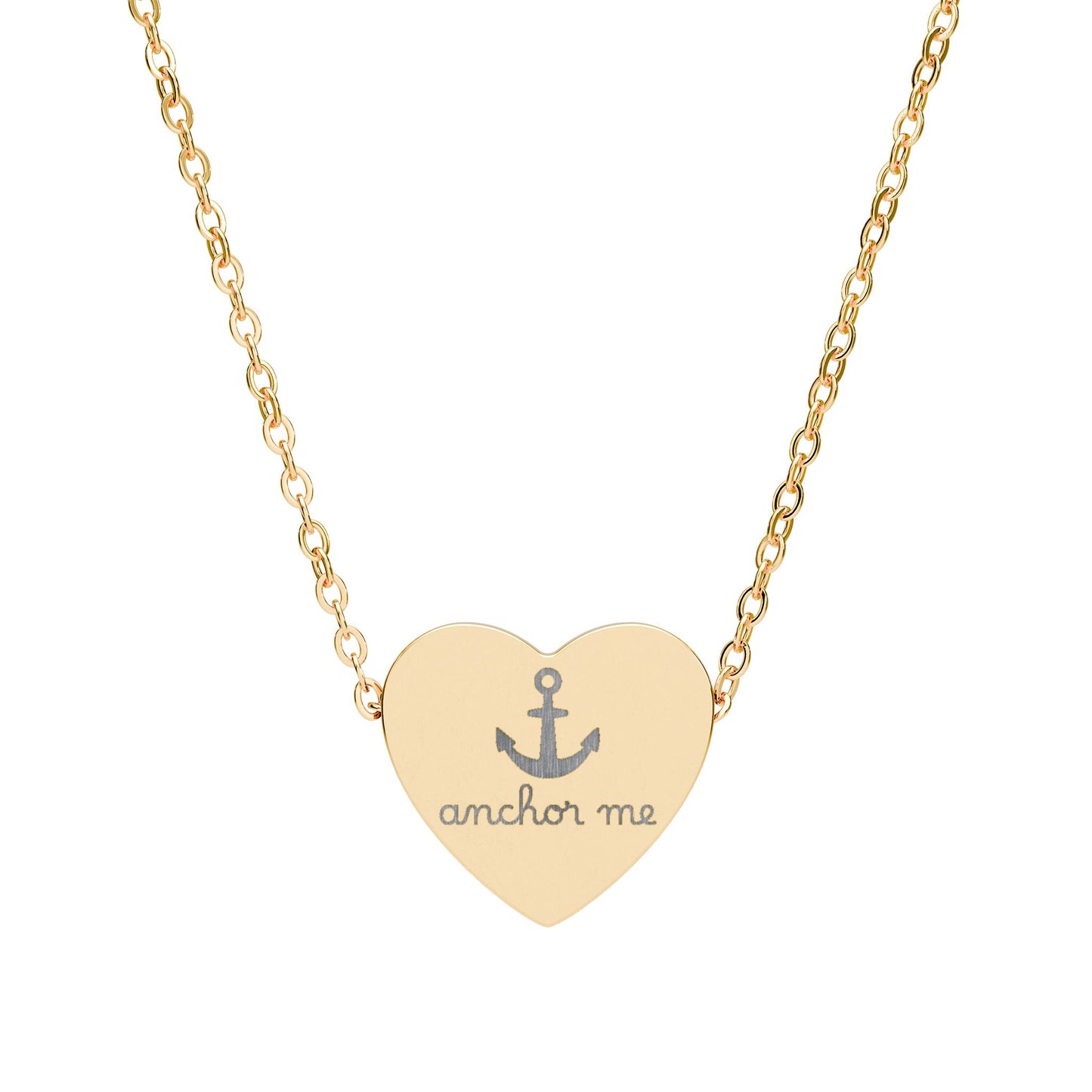 Anchor Me — Engraved Heart Necklace