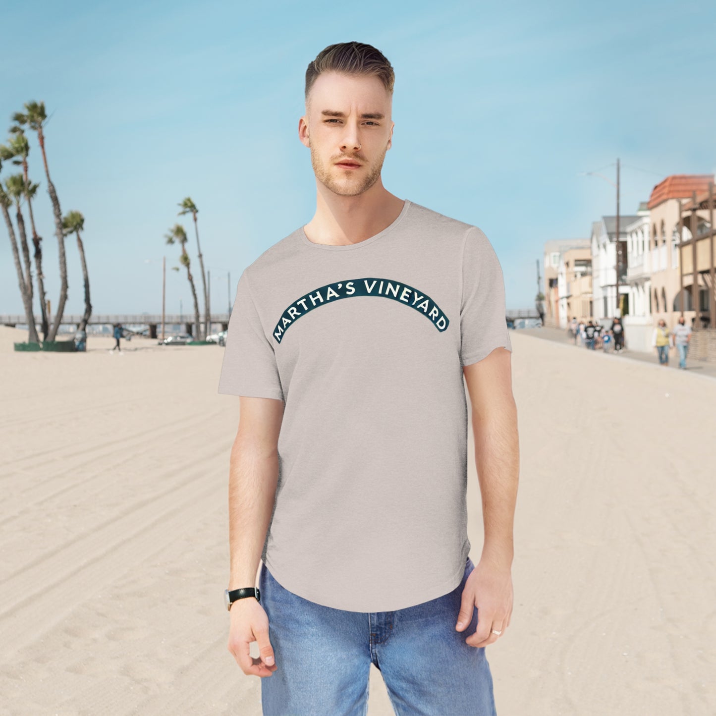 Vintage Martha's Vineyard Men's Jersey Curved Hem Tee