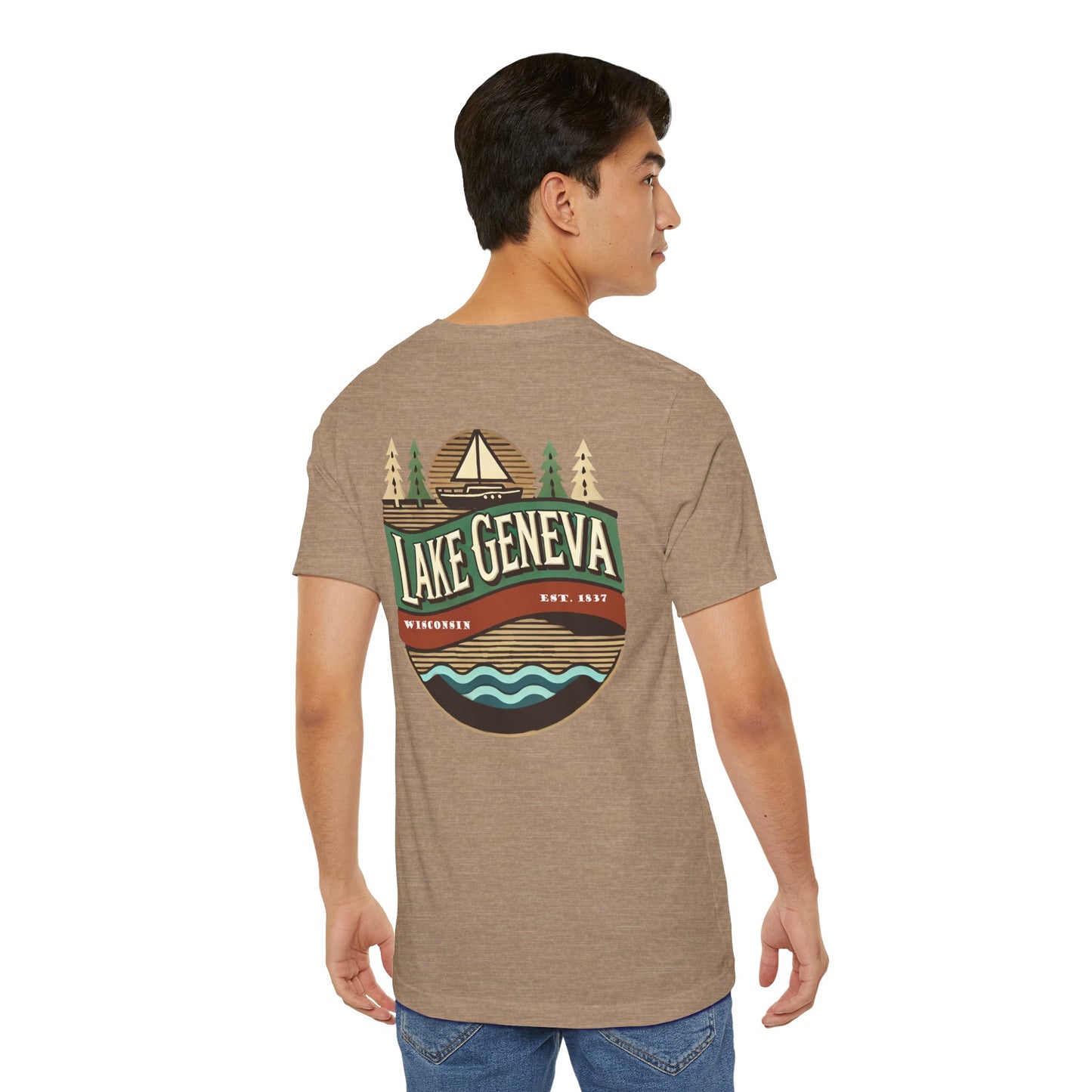 Retro Lake Geneva Unisex Jersey Short Sleeve Tee