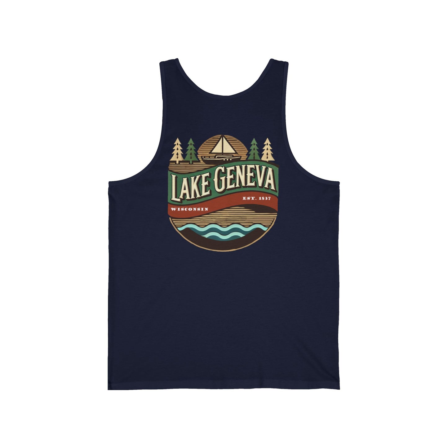 Retro Lake Geneva Unisex Jersey Tank