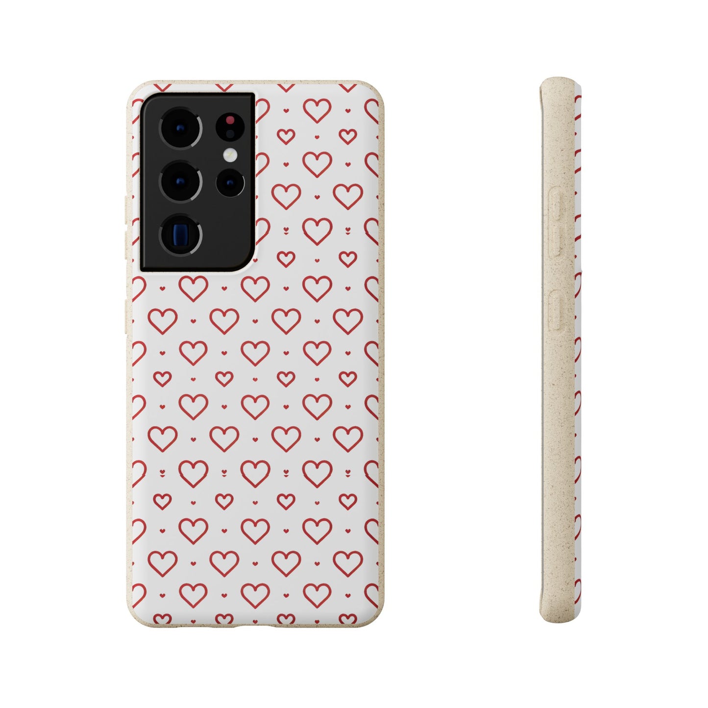 Red Hearts Print MagSafe Biodegradable Phone Case