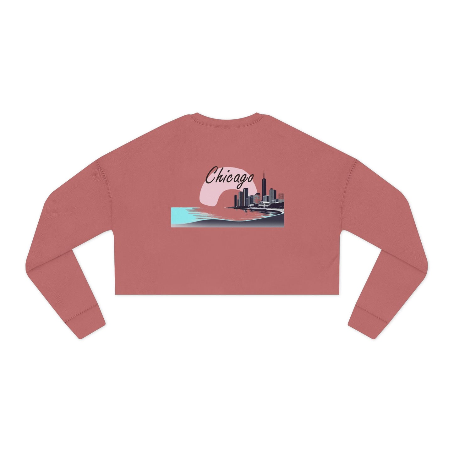 Elegant Chicago Skyline Women's Cropped Sweatshirt