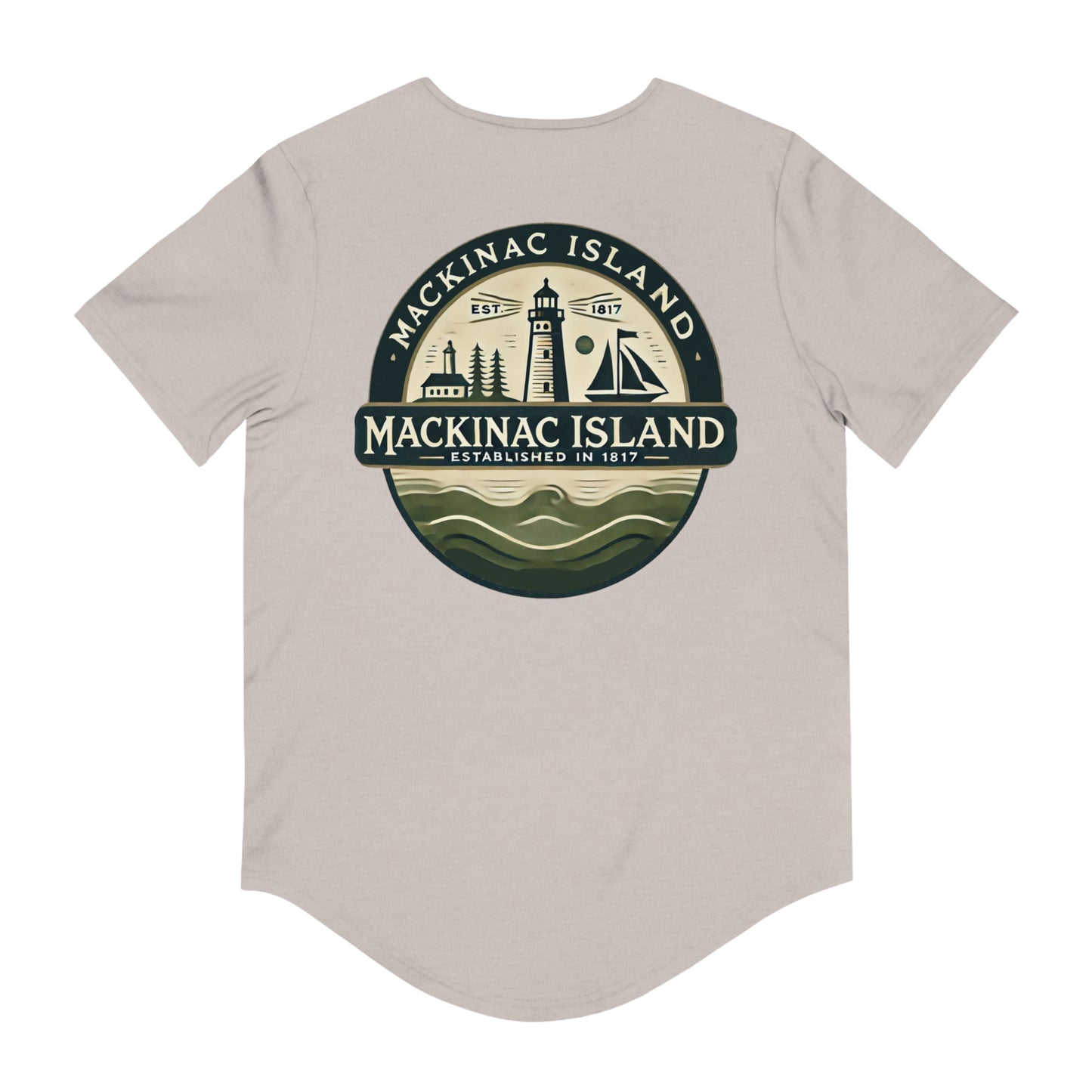 Vintage Mackinac Island Men's Jersey Curved Hem Tee