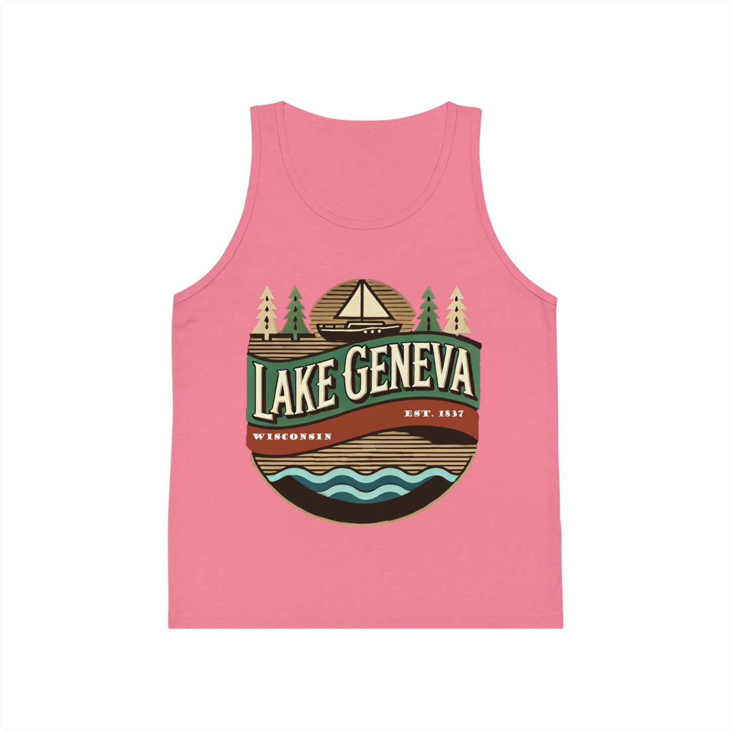 Retro Lake Geneva Unisex Kids Jersey Tank Top